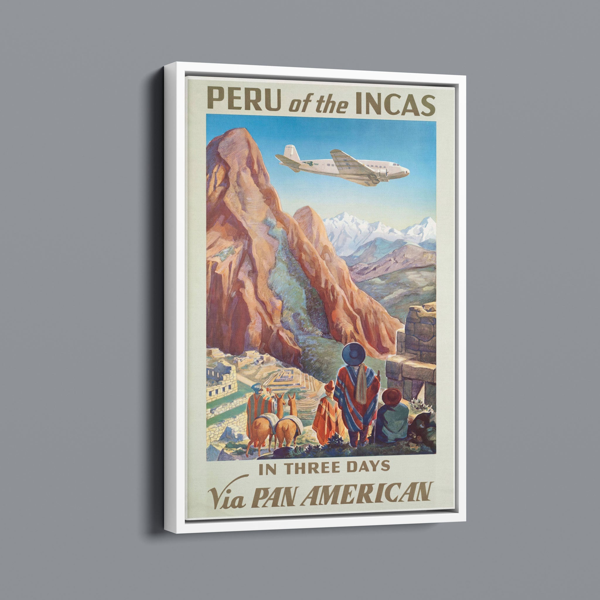 Vintage peru of the incas pan am vintage travel poster