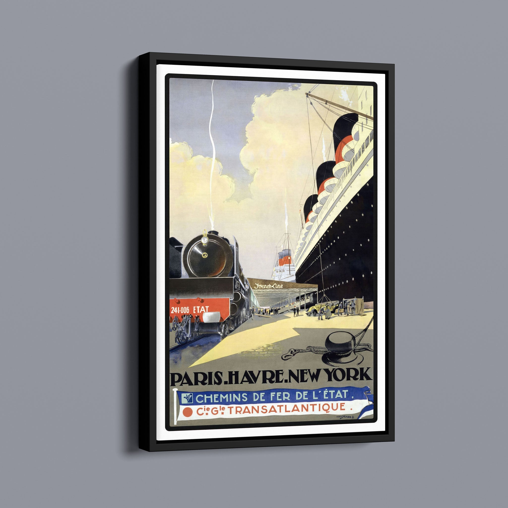 Steam Ship - Vintage stock graphics travel posters
