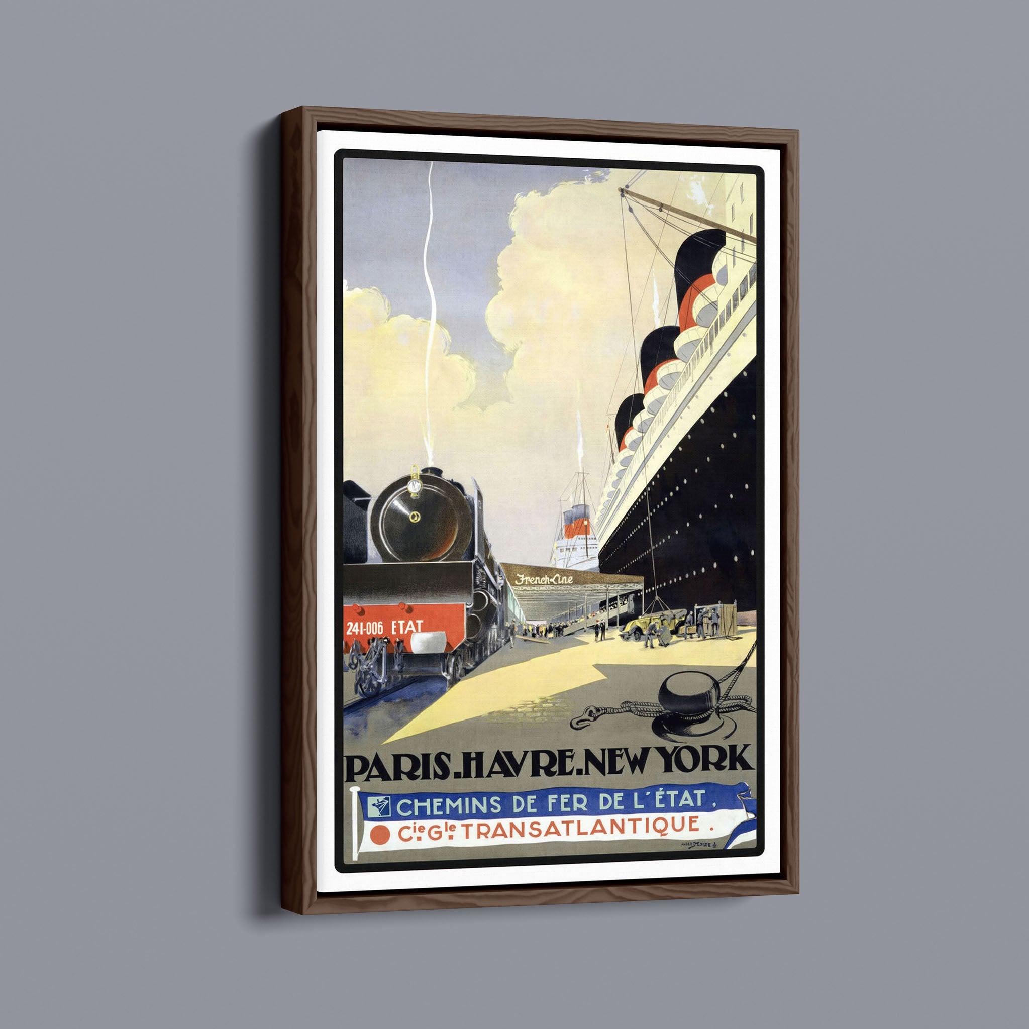 Steam Ship - Vintage stock graphics travel posters