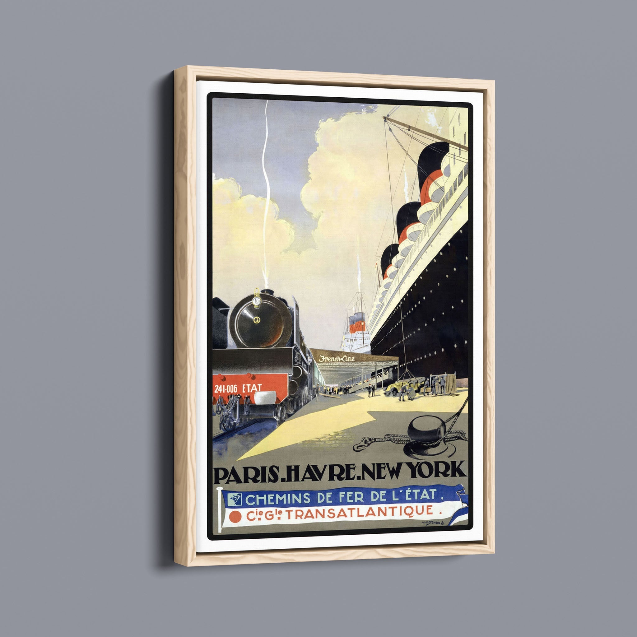 Steam Ship - Vintage stock graphics travel posters