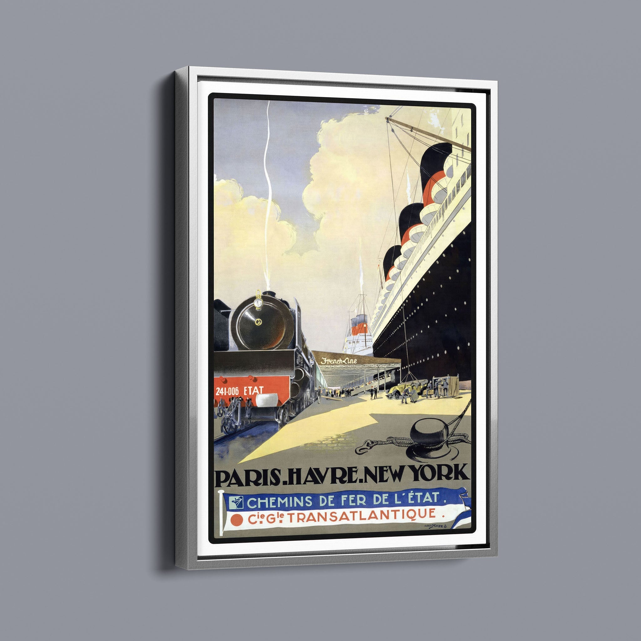 Steam Ship - Vintage stock graphics travel posters