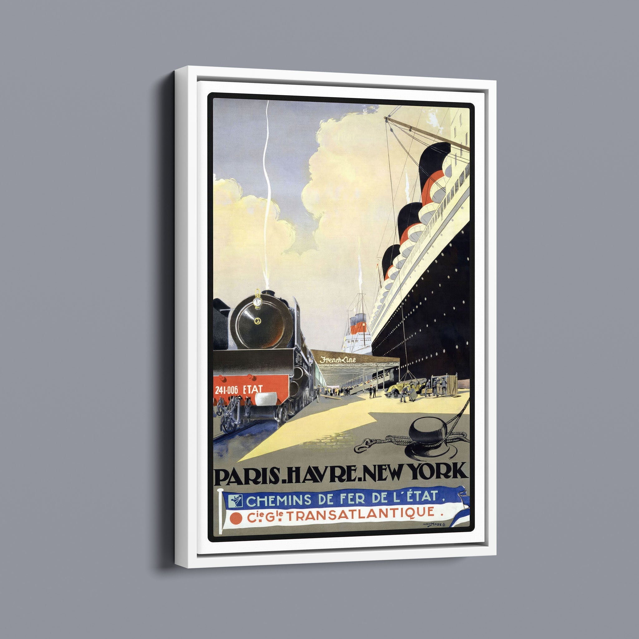 Steam Ship - Vintage stock graphics travel posters