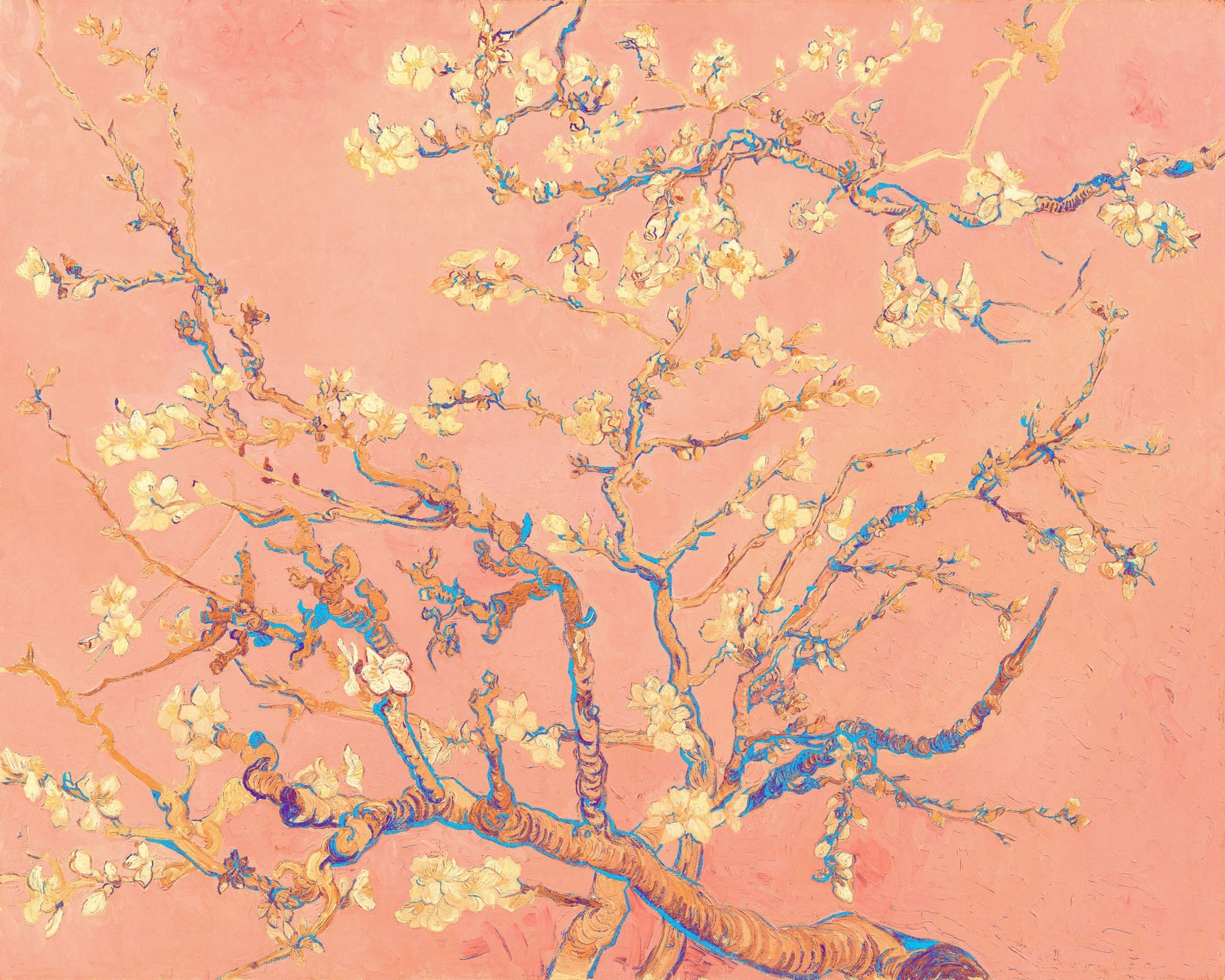 Van Gogh Cherry Blossoms Blush and Blue