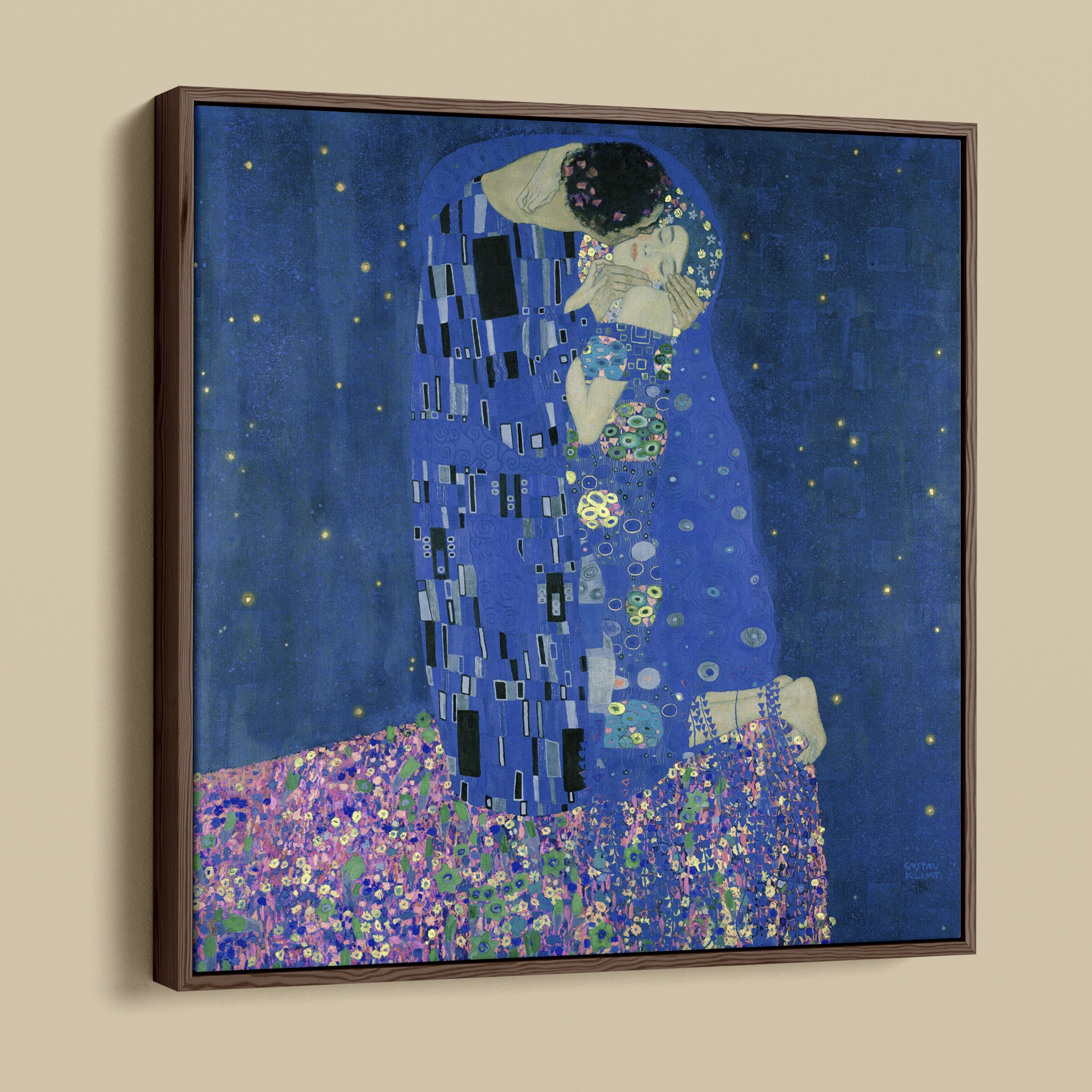 Night Kiss after Gustav Klimt The Kiss