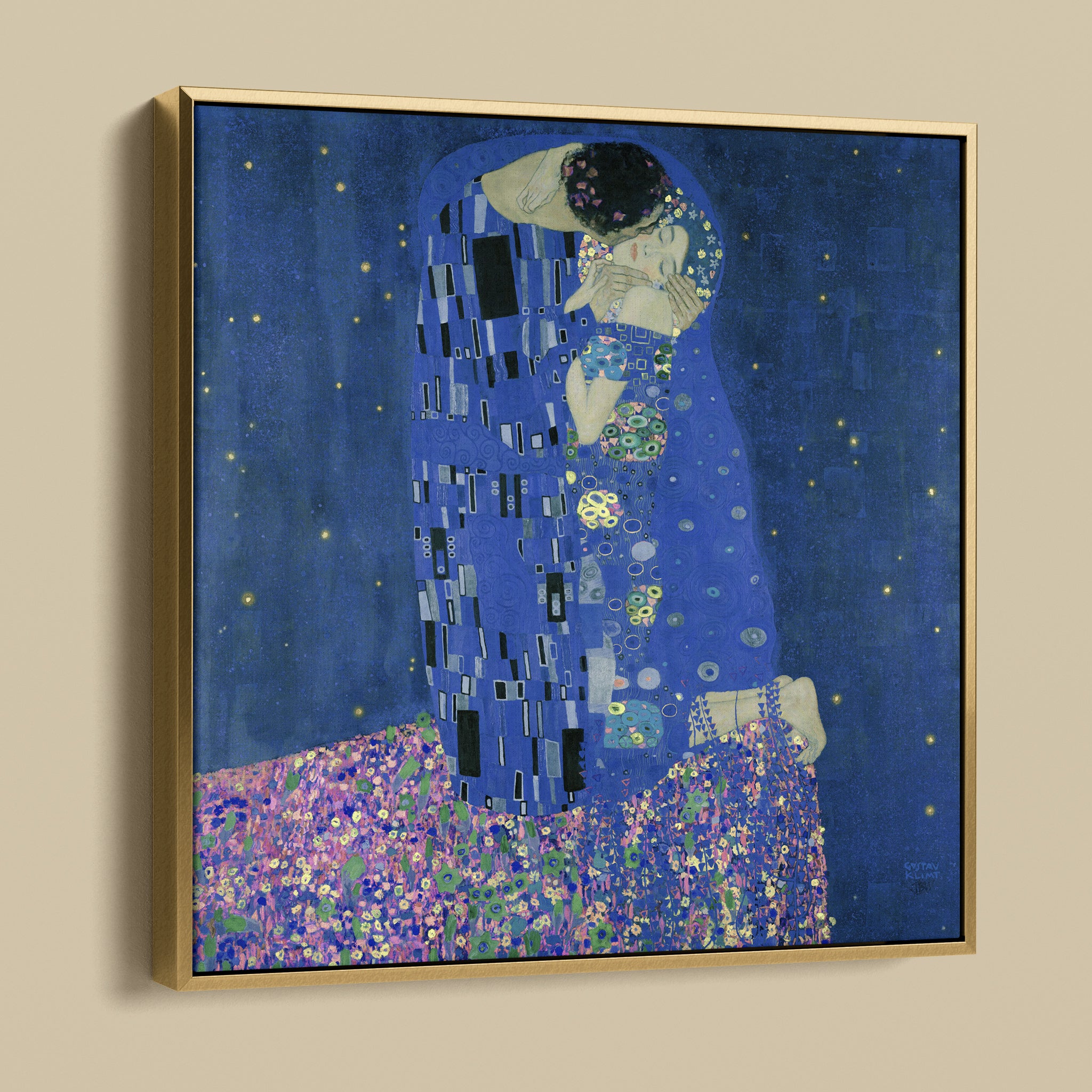 Night Kiss after Gustav Klimt The Kiss