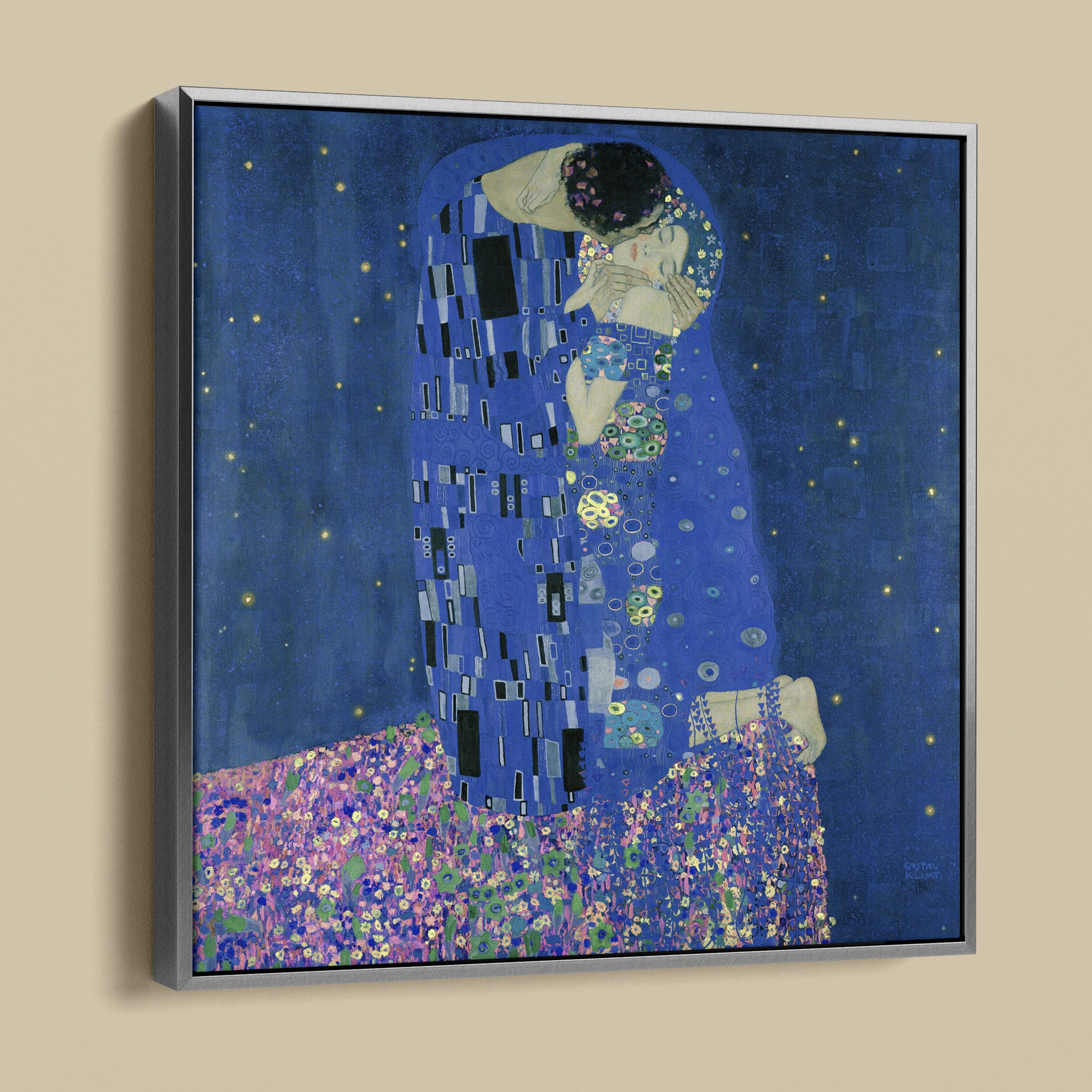 Night Kiss after Gustav Klimt The Kiss