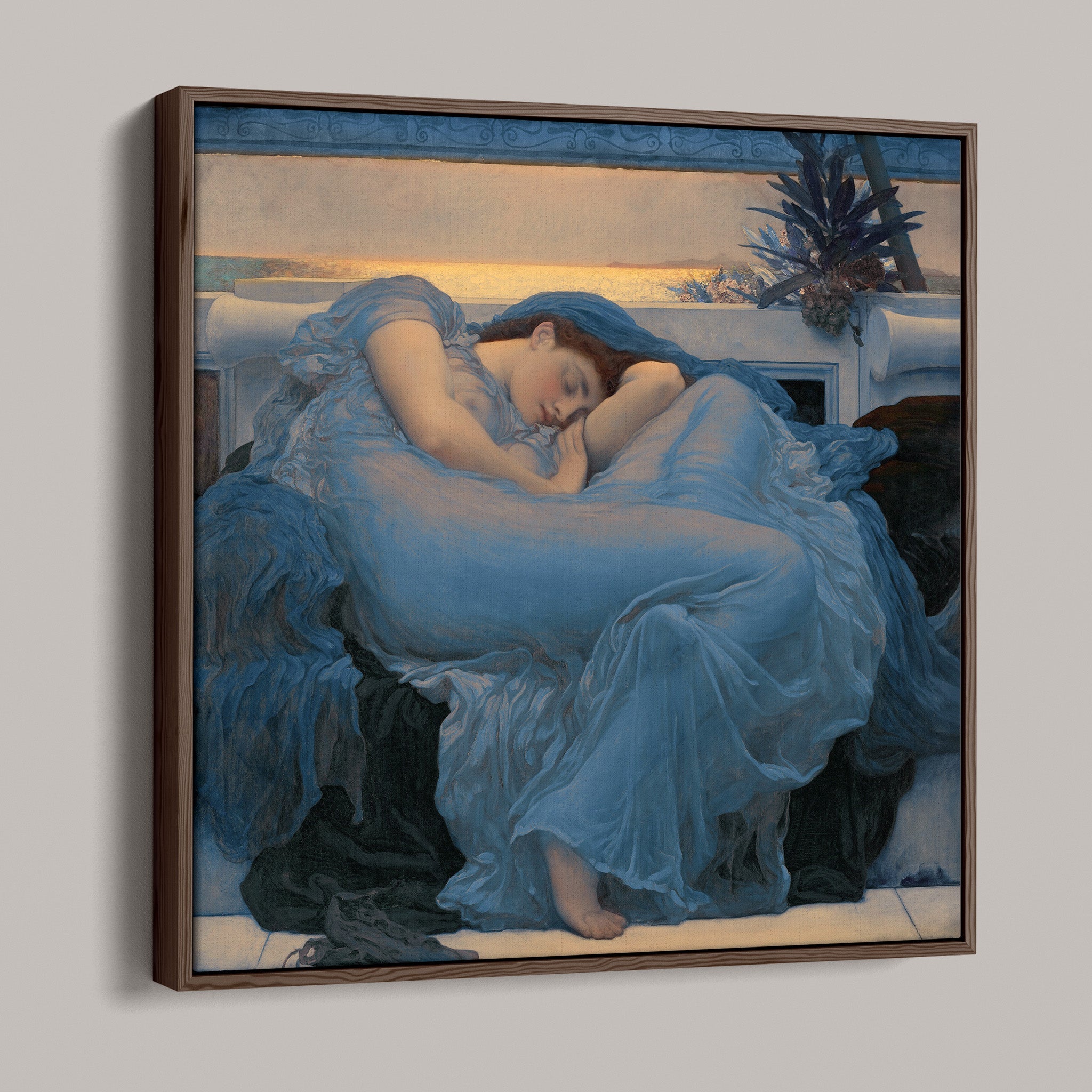 Too Late for June after Flaming June by Lord Frederic Leighton