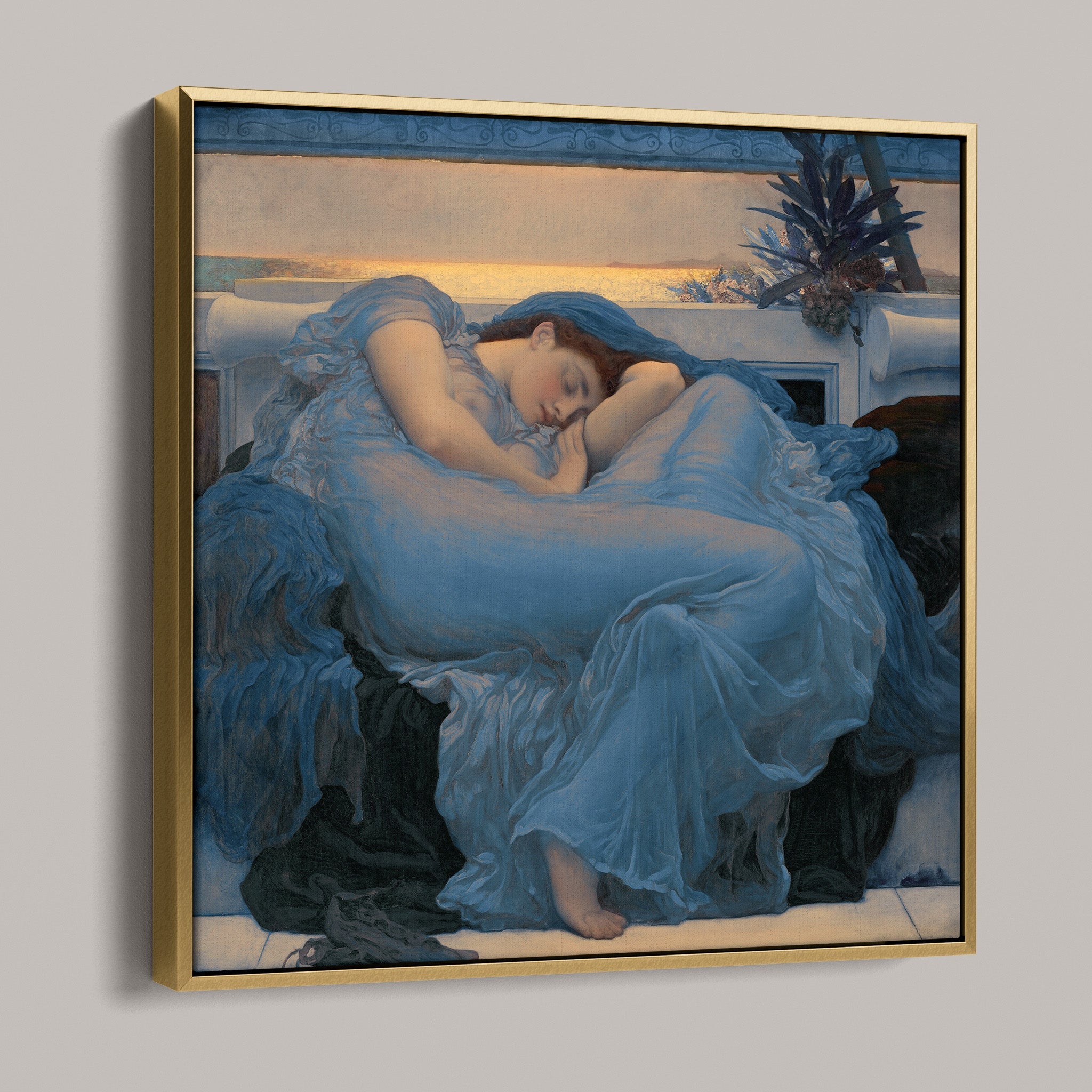 Too Late for June after Flaming June by Lord Frederic Leighton