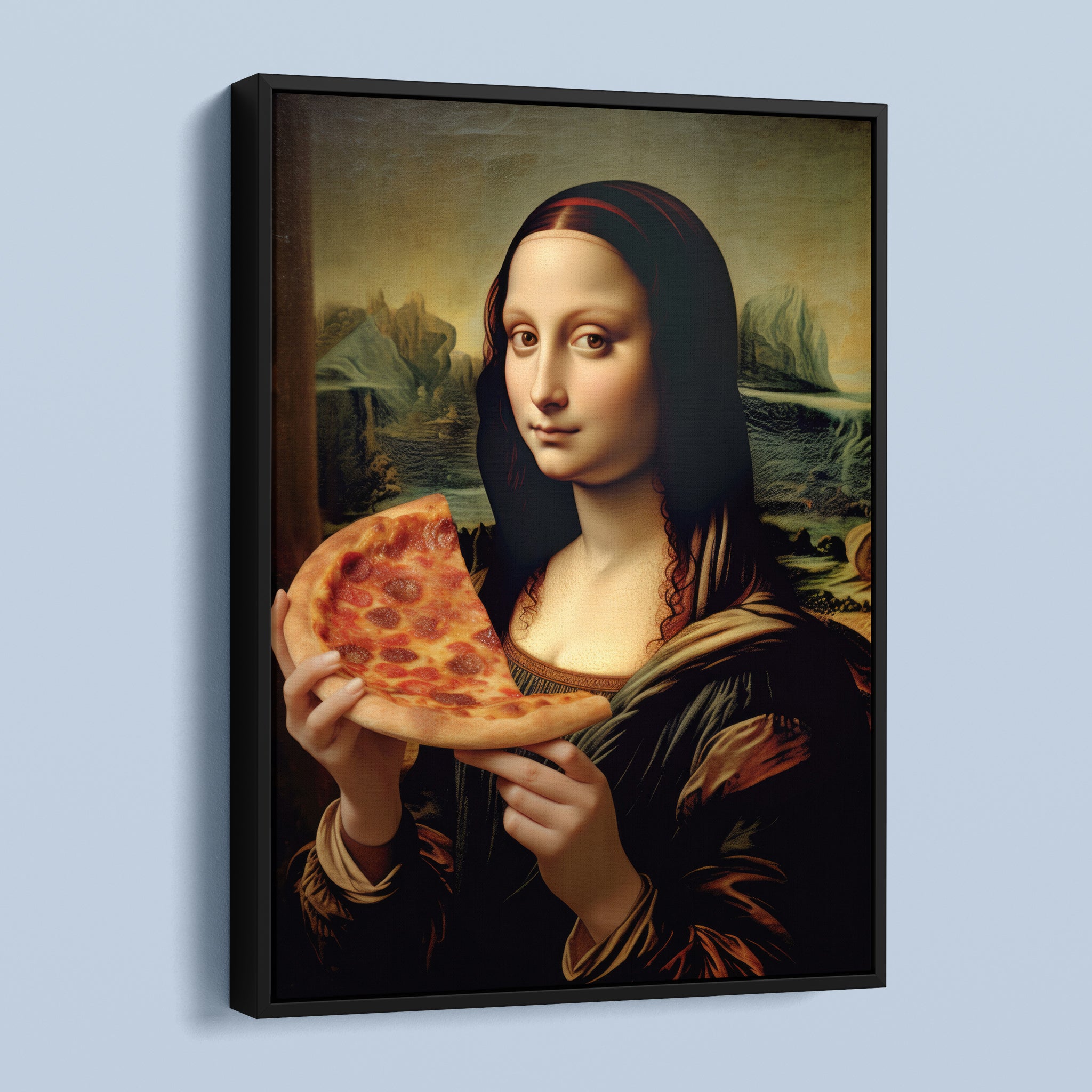 Mona Lisa Eats A Pizza