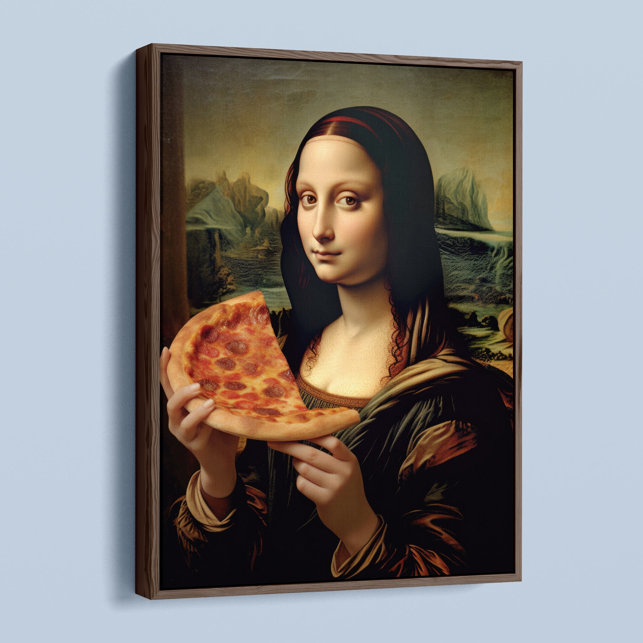 Mona Lisa Eats A Pizza