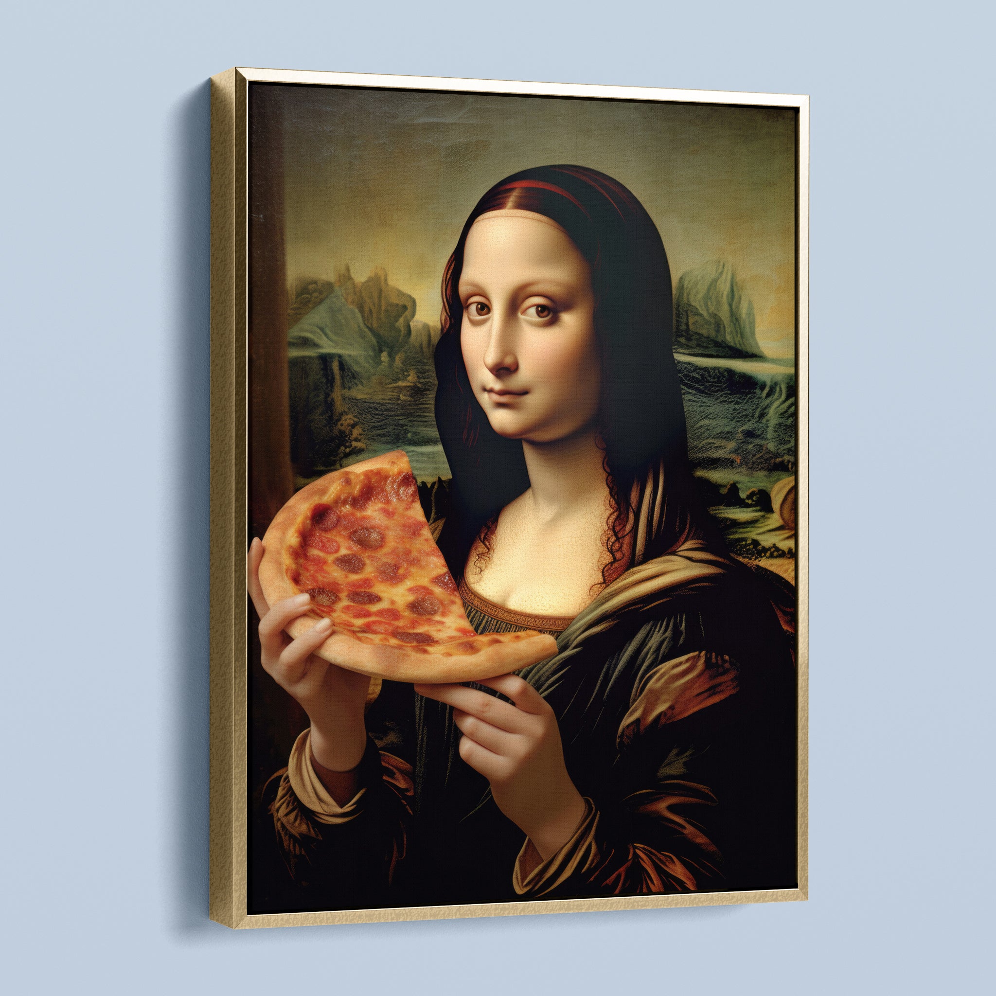 Mona Lisa Eats A Pizza