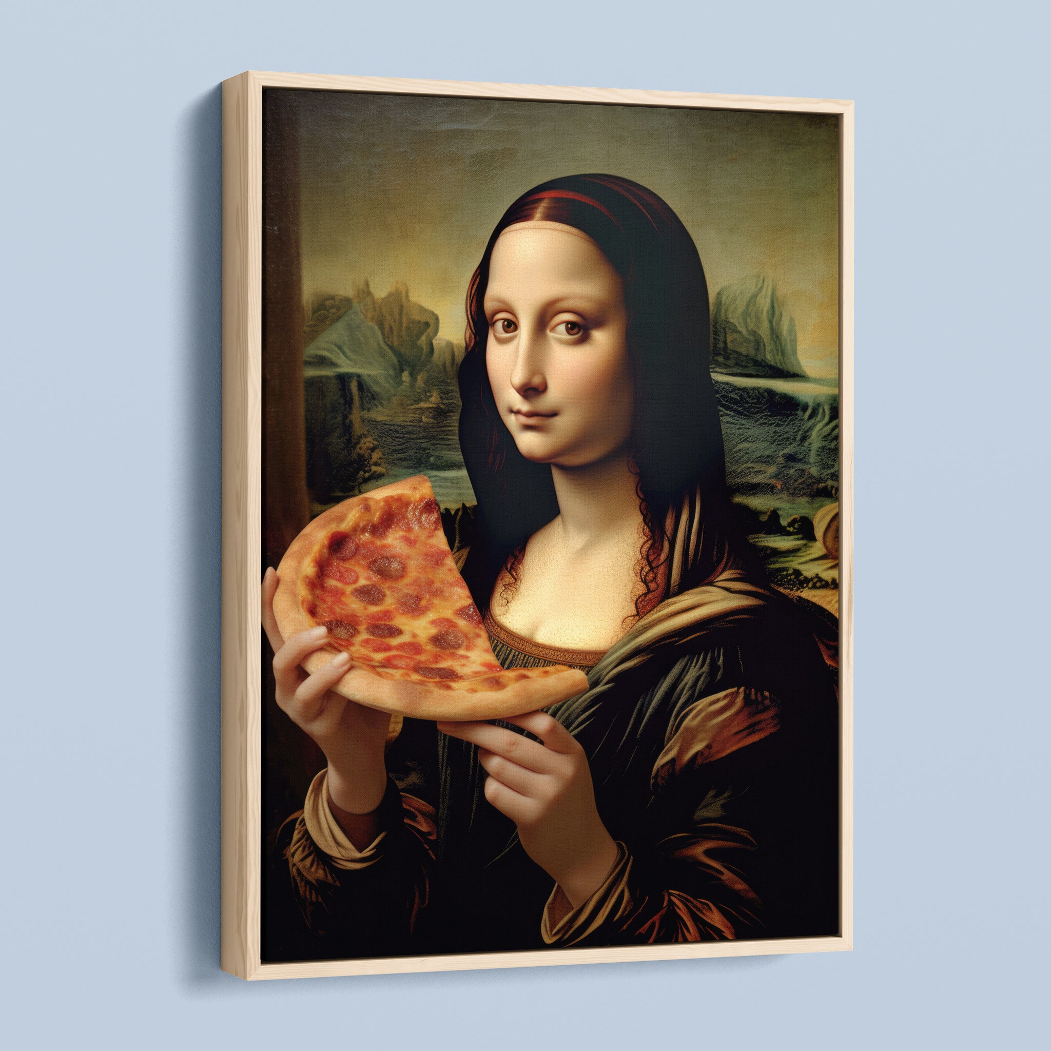 Mona Lisa Eats A Pizza