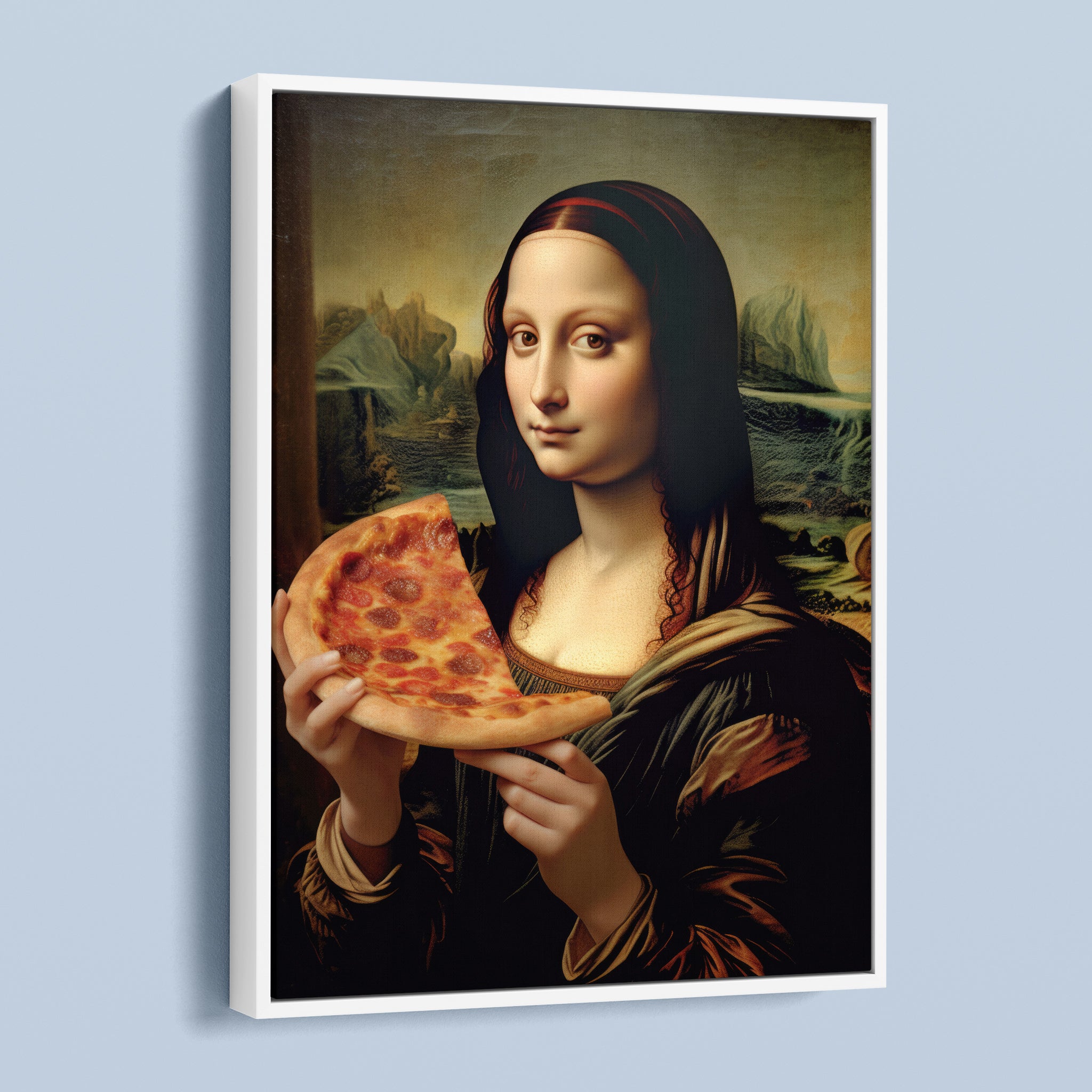 Mona Lisa Eats A Pizza