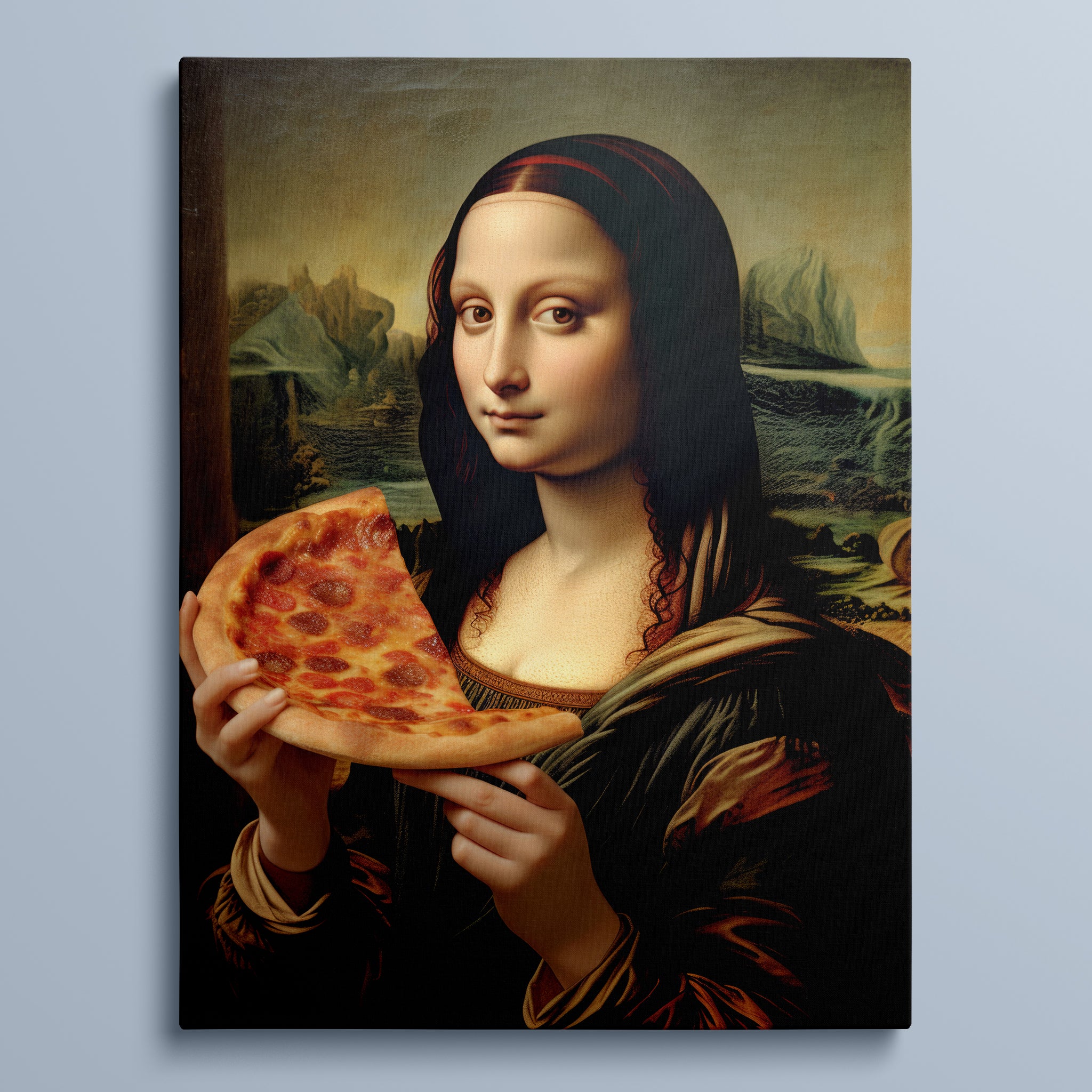 Mona Lisa Eats A Pizza