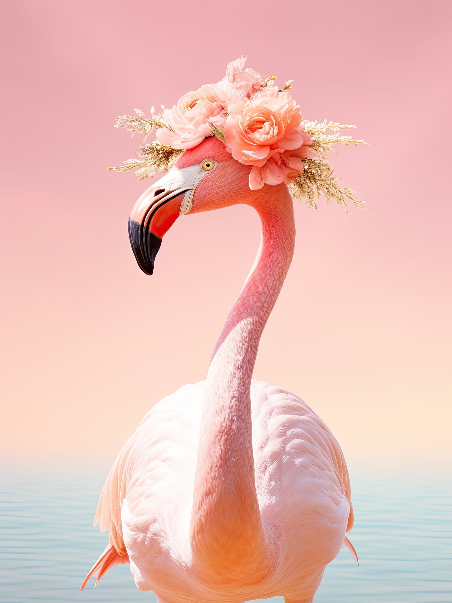 Tropical Vogue - Floral Fashion Flamingo