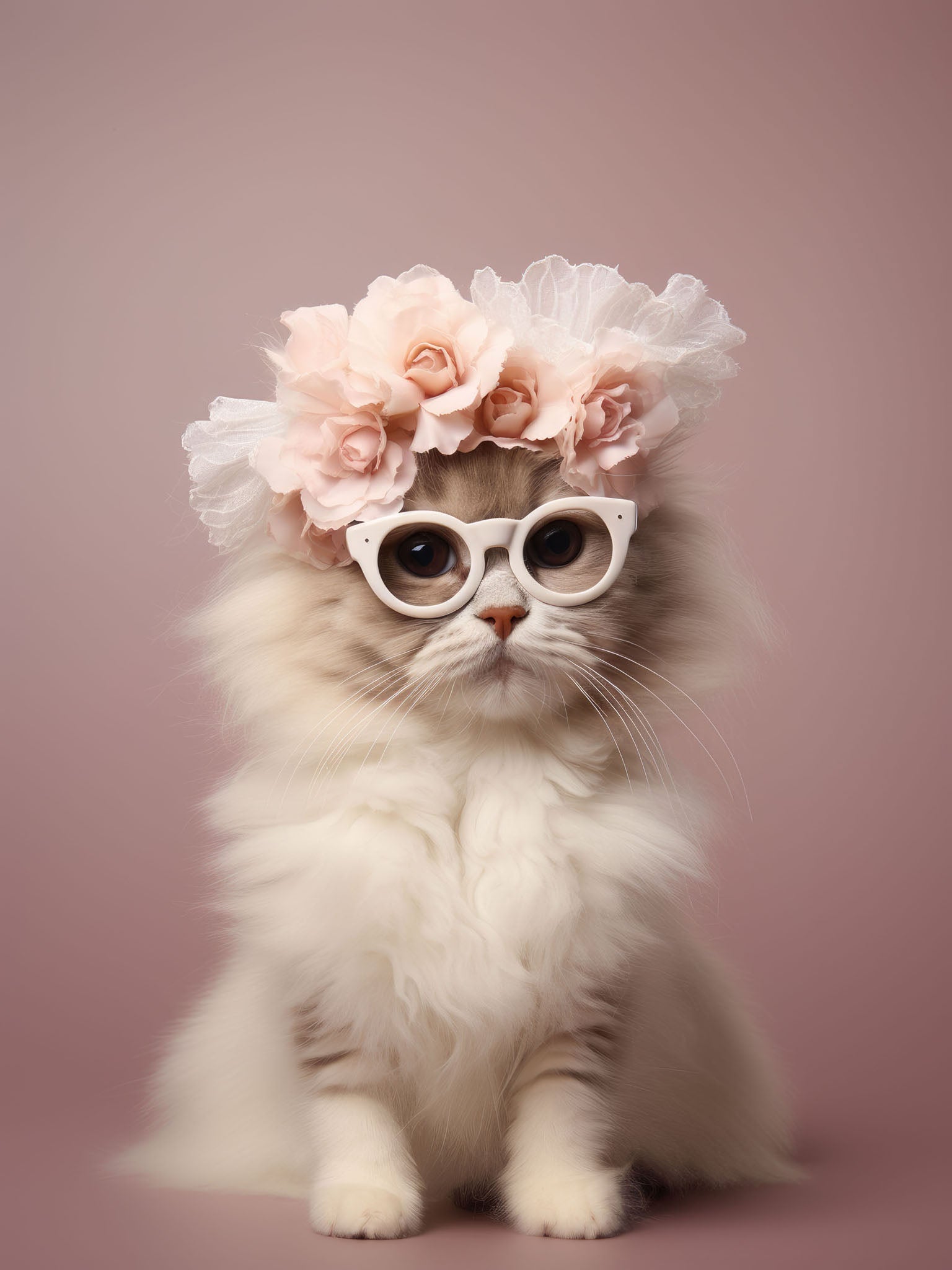 Petals and Paws - Floral Fashion Kitty