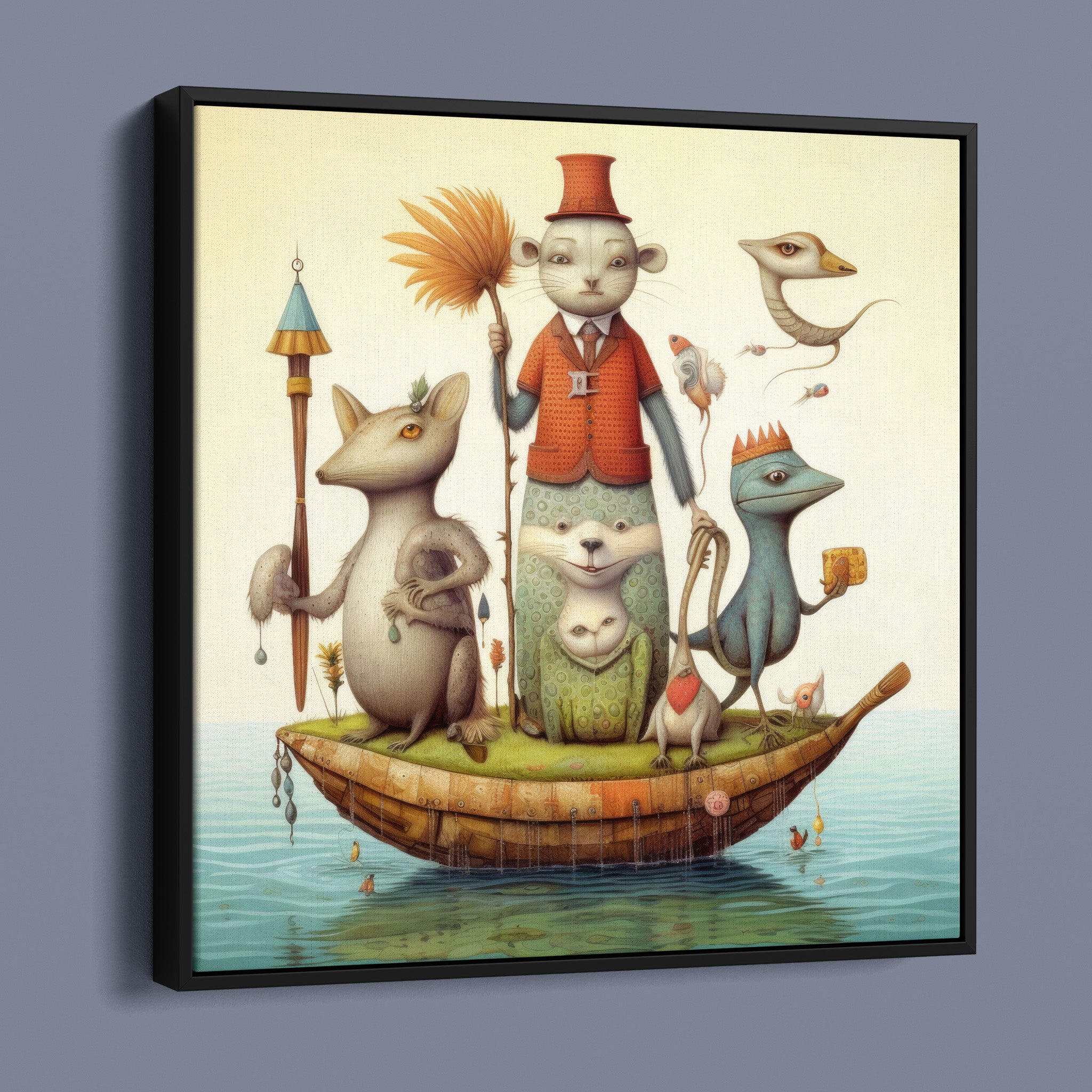 Whacky Animal Family Portrait on a Boat