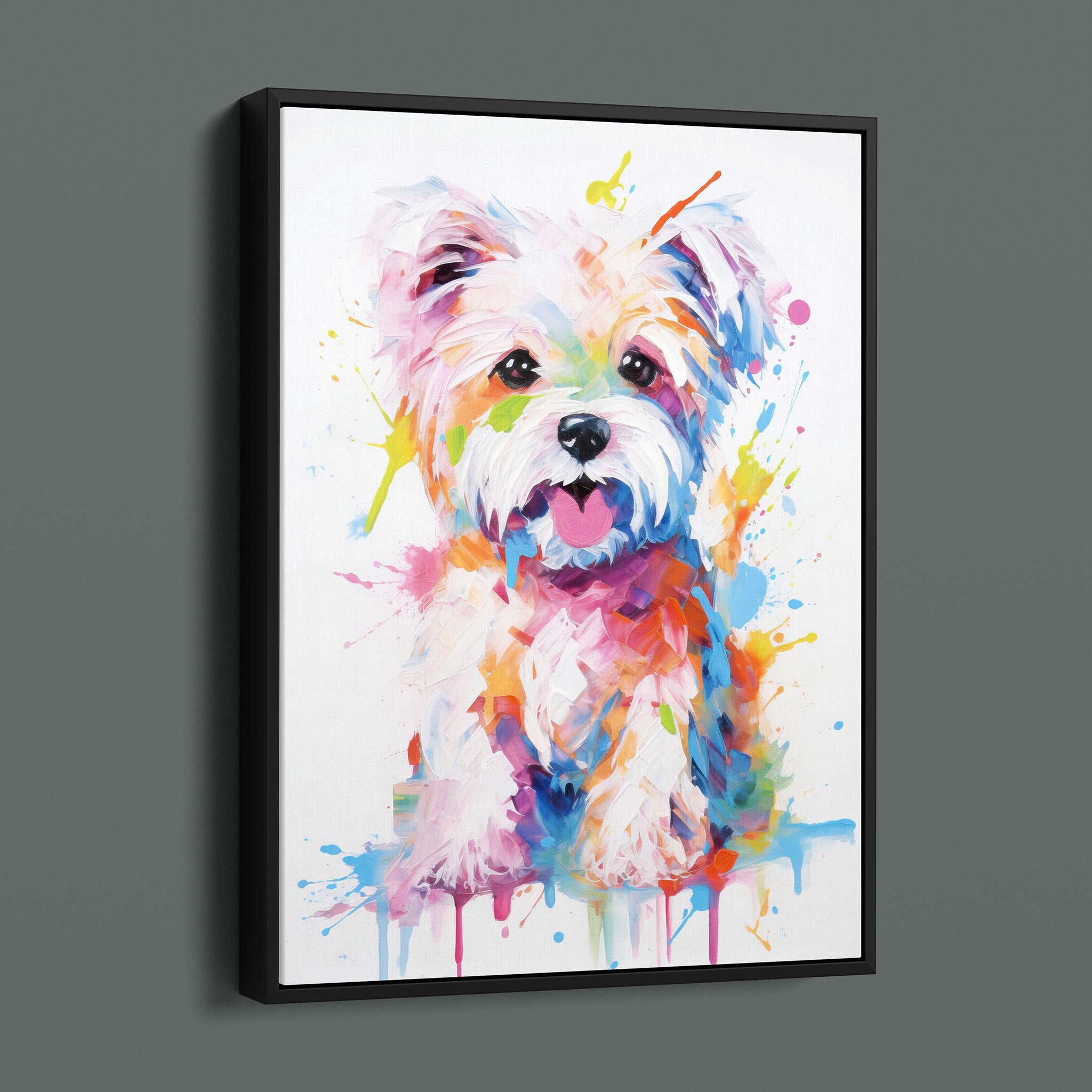 Painted Maltese - Bold Colorful Happy Puppy