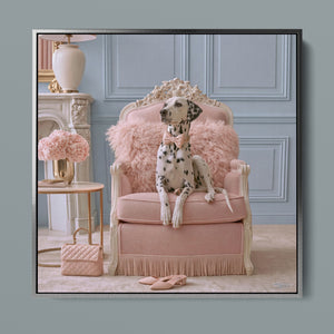 Dutchess framed canvas in a silver frame, front view