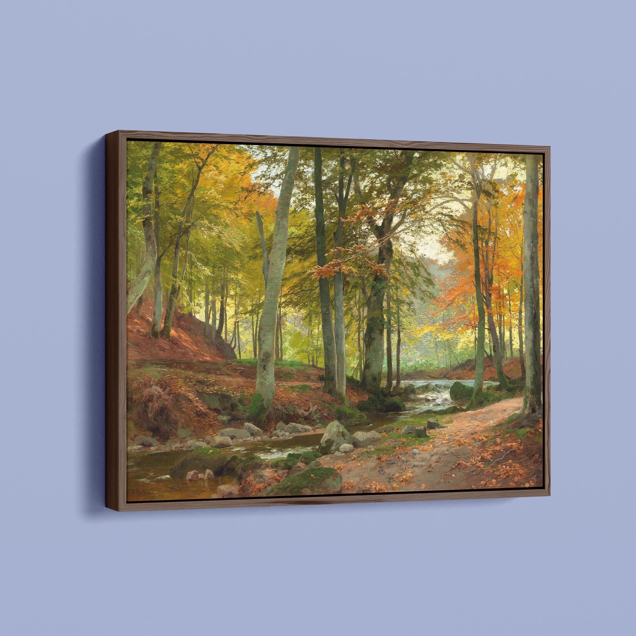 Sunlit Woodland Scene by