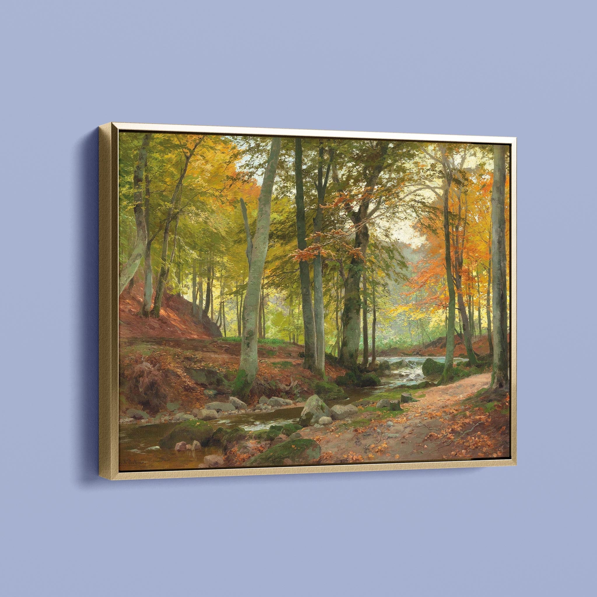 Sunlit Woodland Scene by