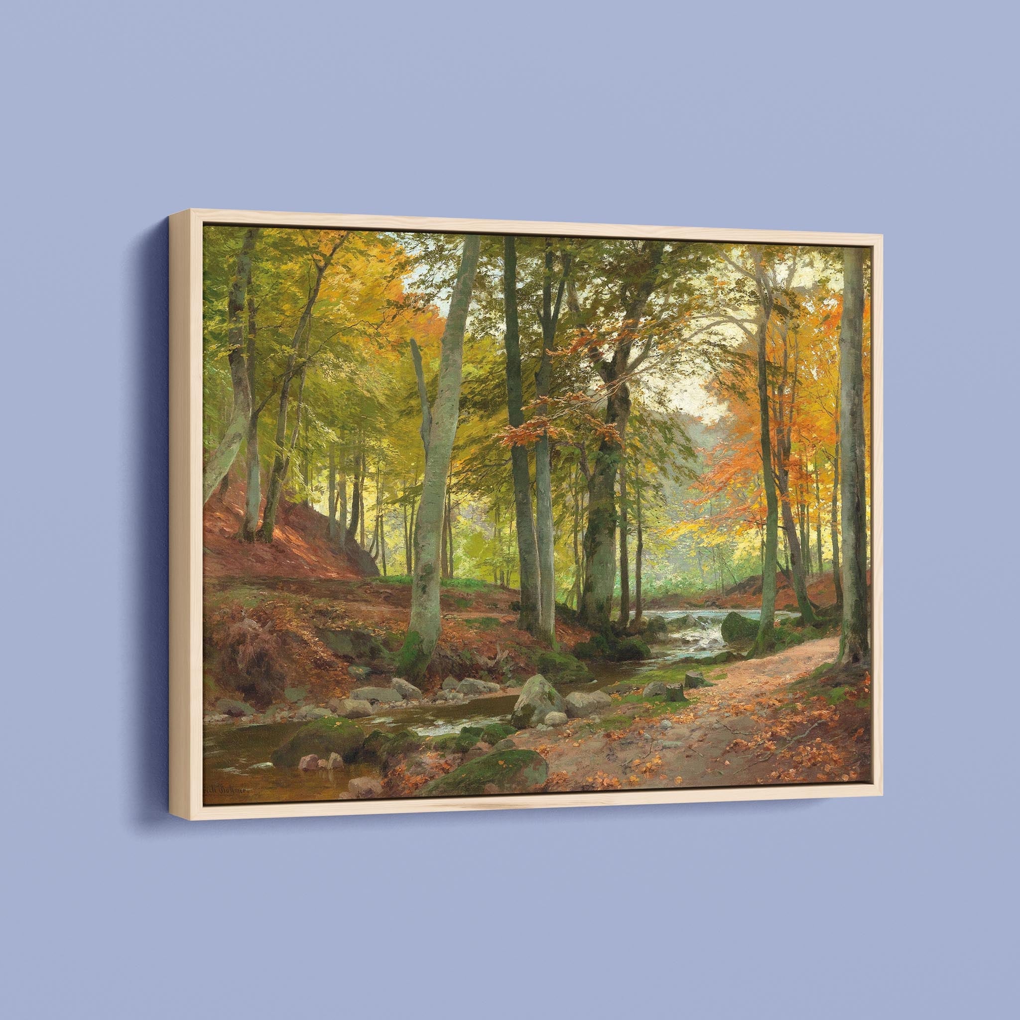 Sunlit Woodland Scene by