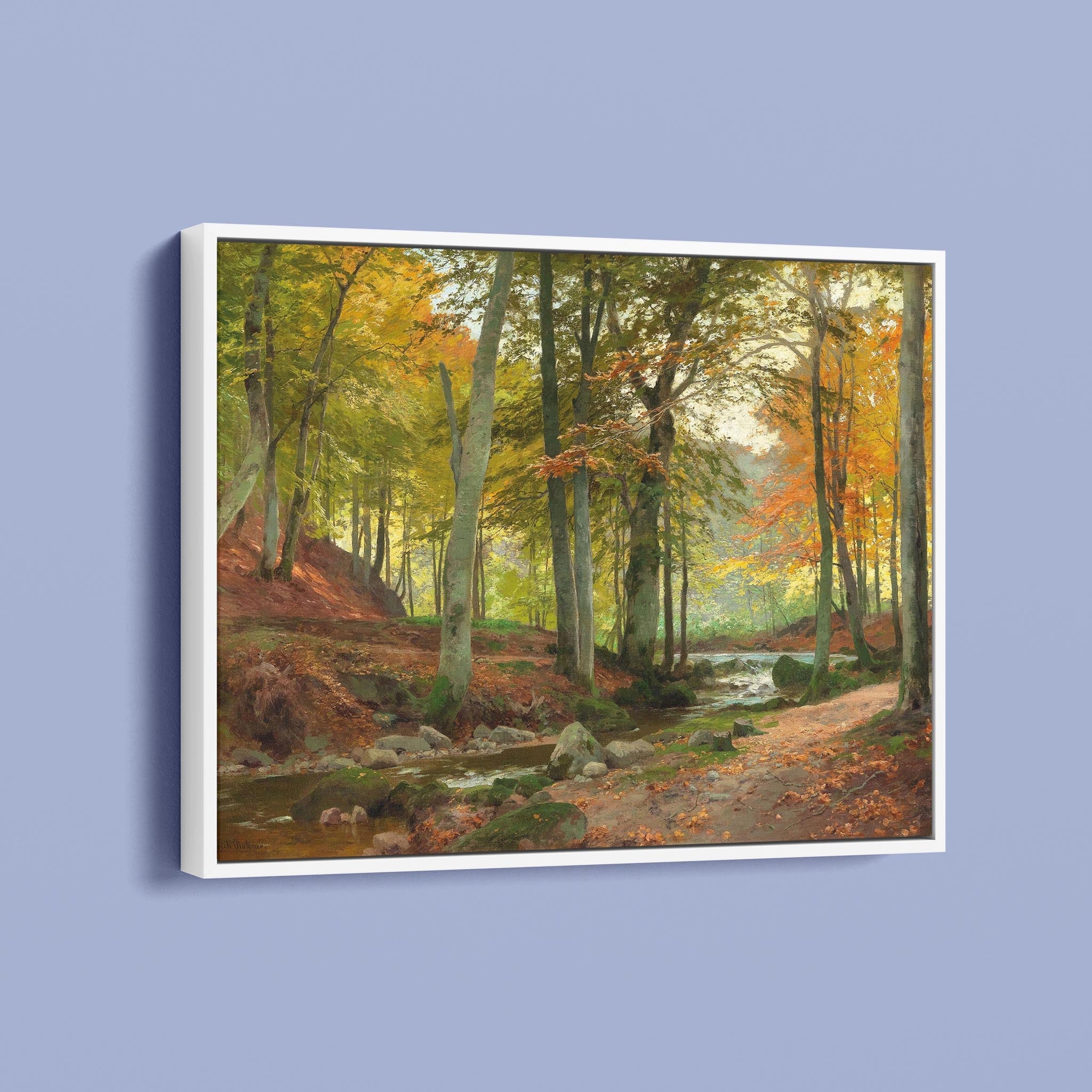 Sunlit Woodland Scene by