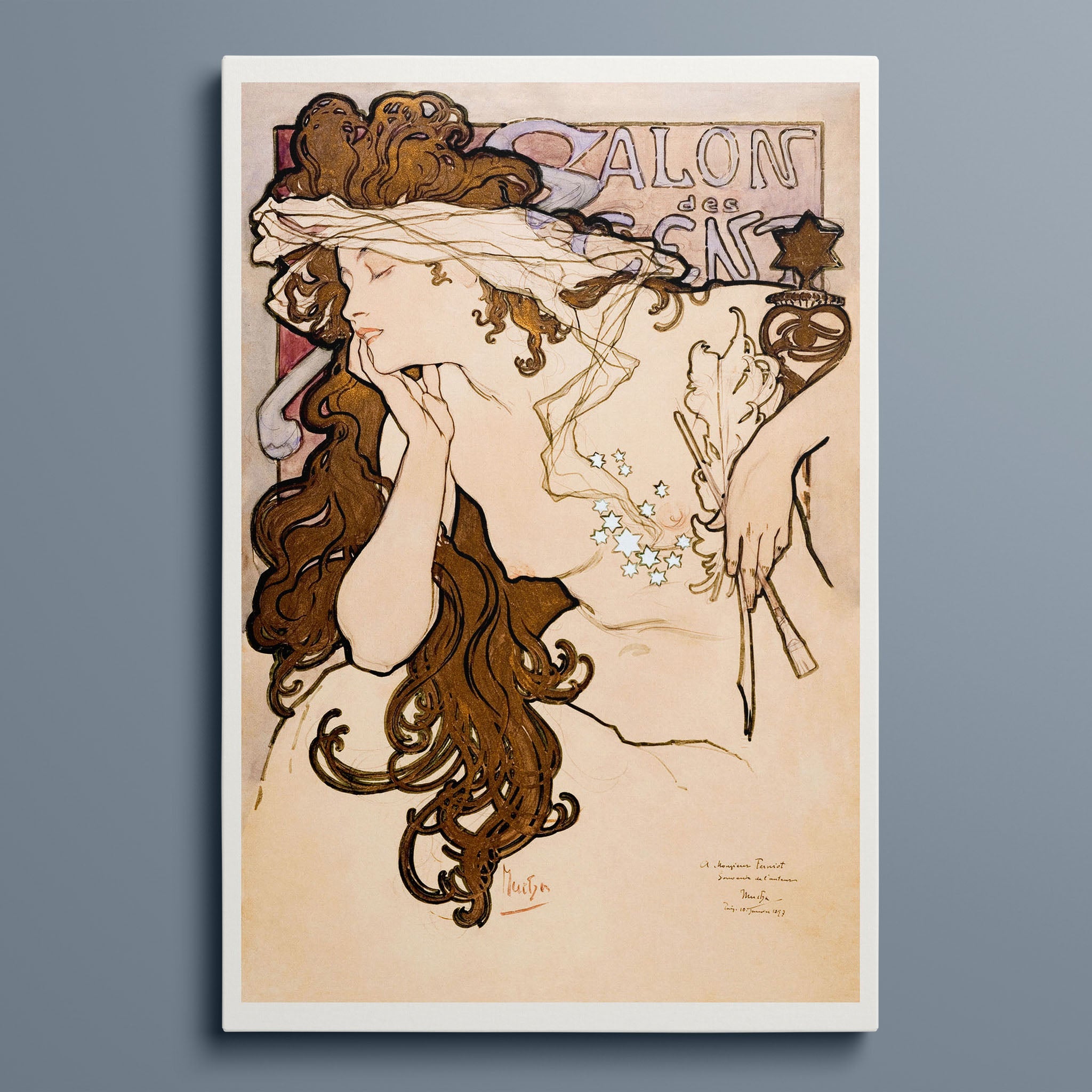 Salon des Cent Poster - Vintage Alphonse Mucha Advert Print by Alphonse Mucha