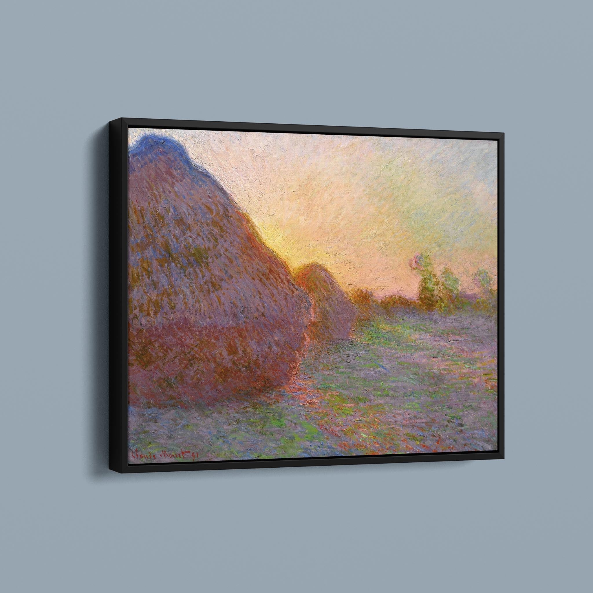 Wheatstacks by Claude Monet - Sunset