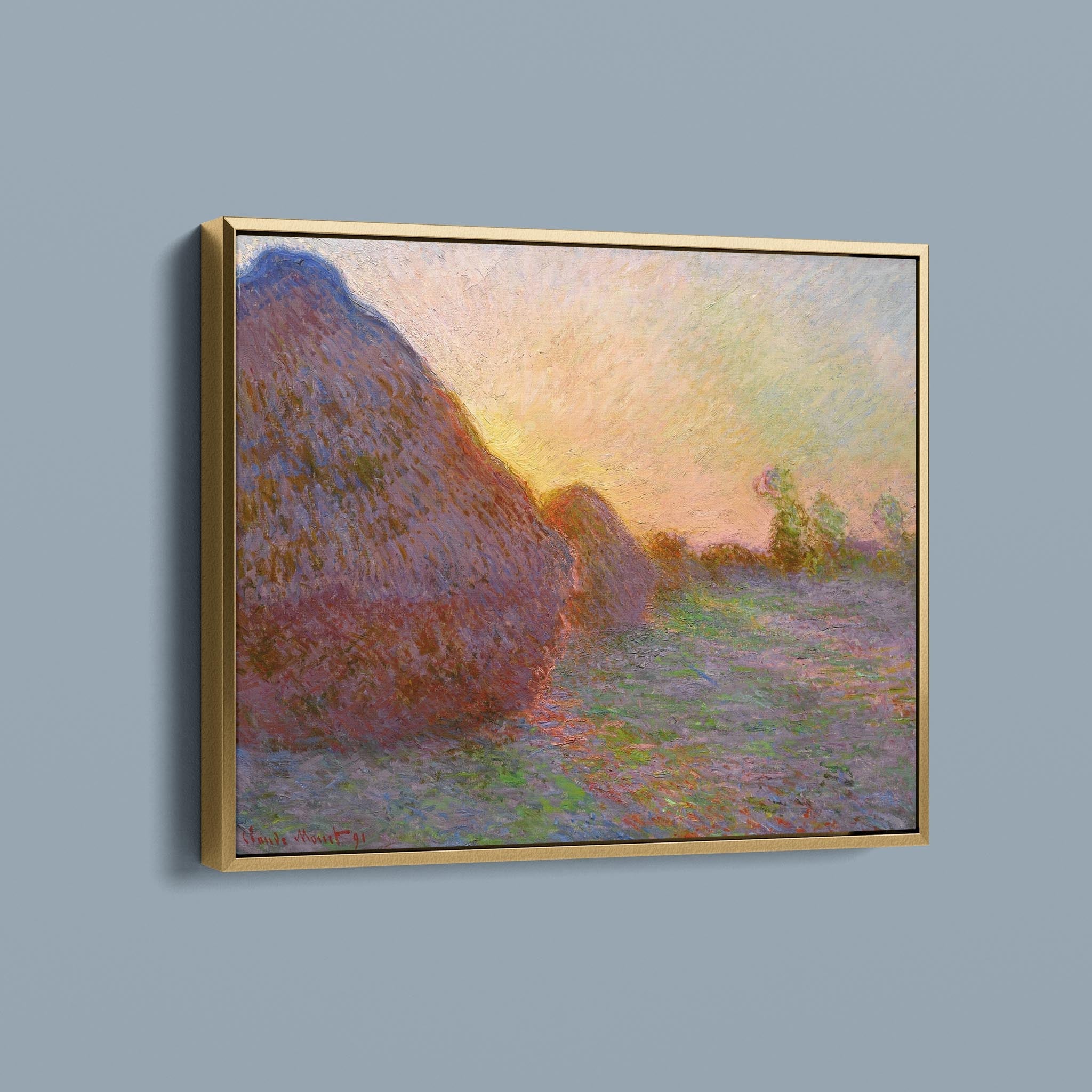 Wheatstacks by Claude Monet - Sunset