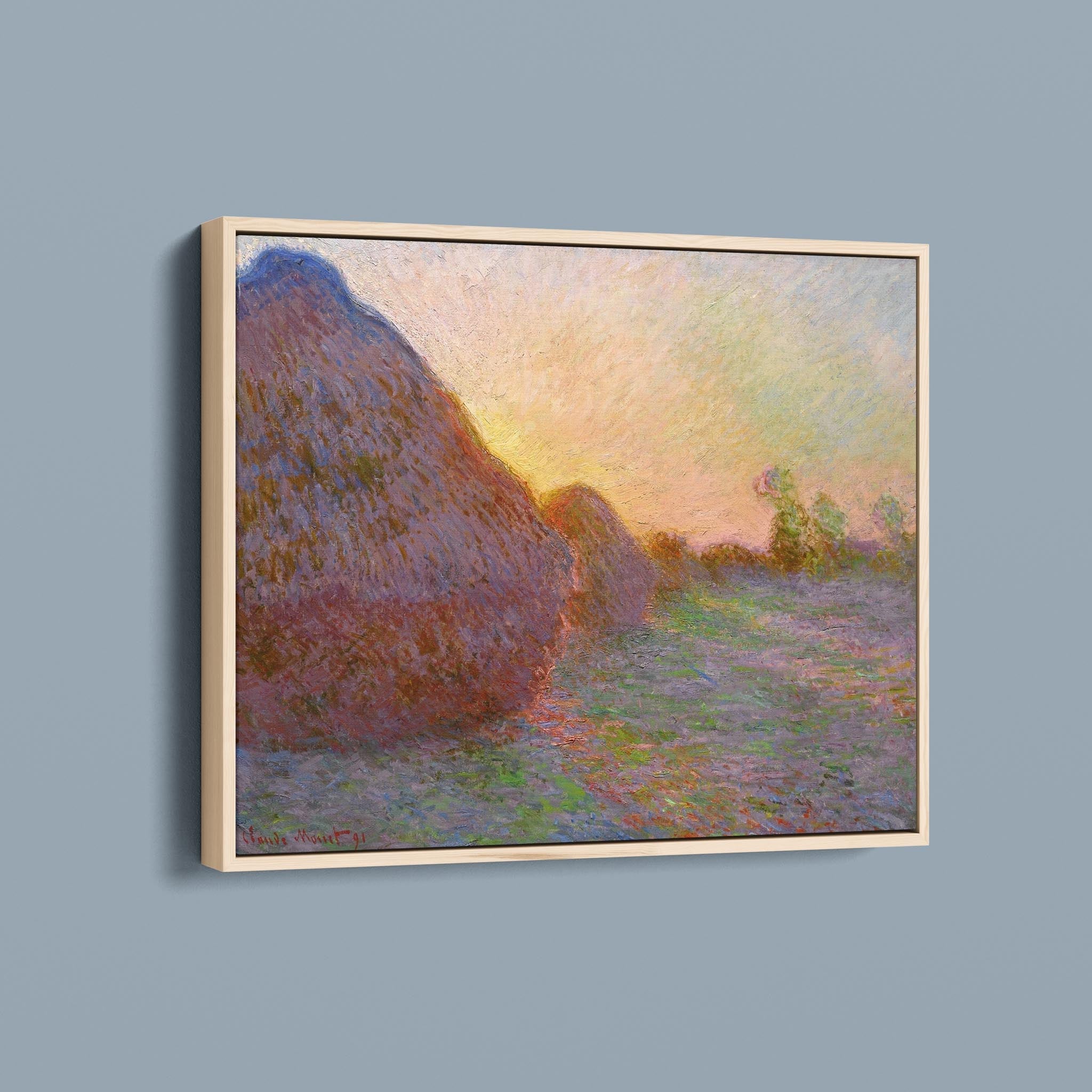 Wheatstacks by Claude Monet - Sunset