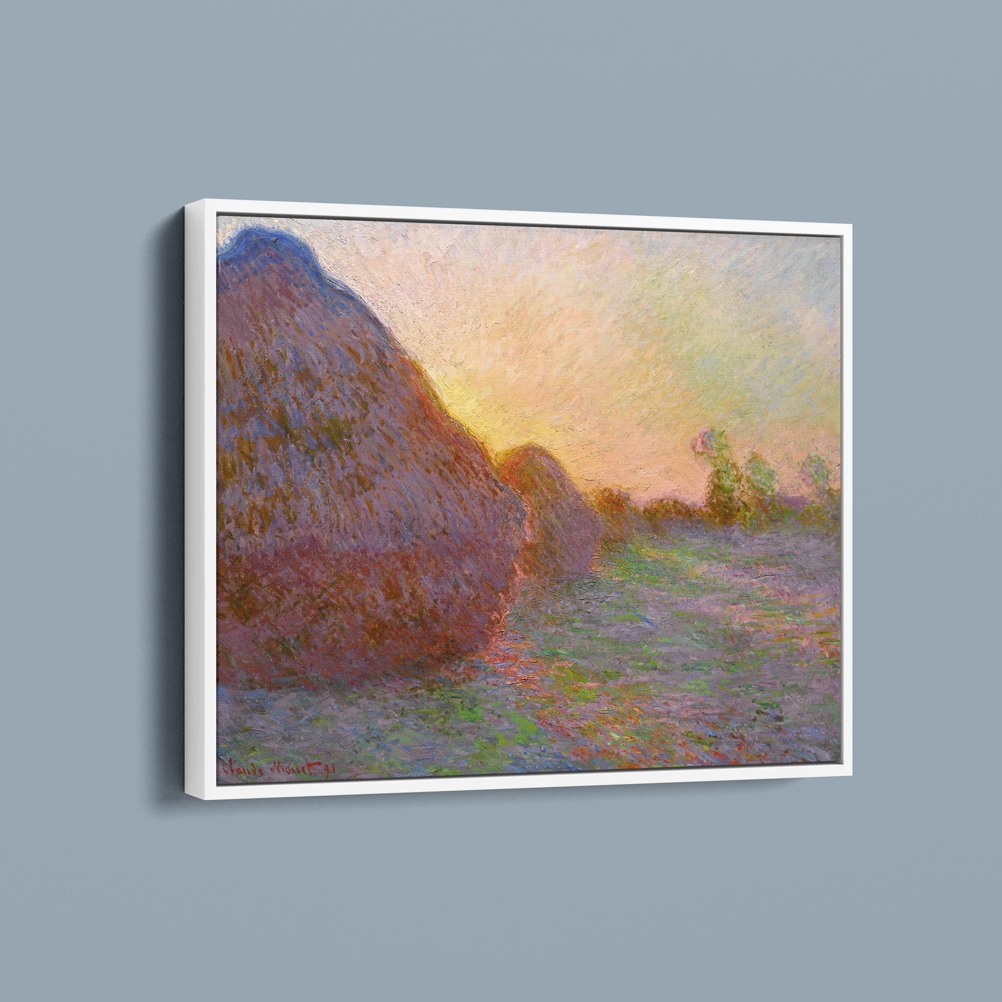 Wheatstacks by Claude Monet - Sunset