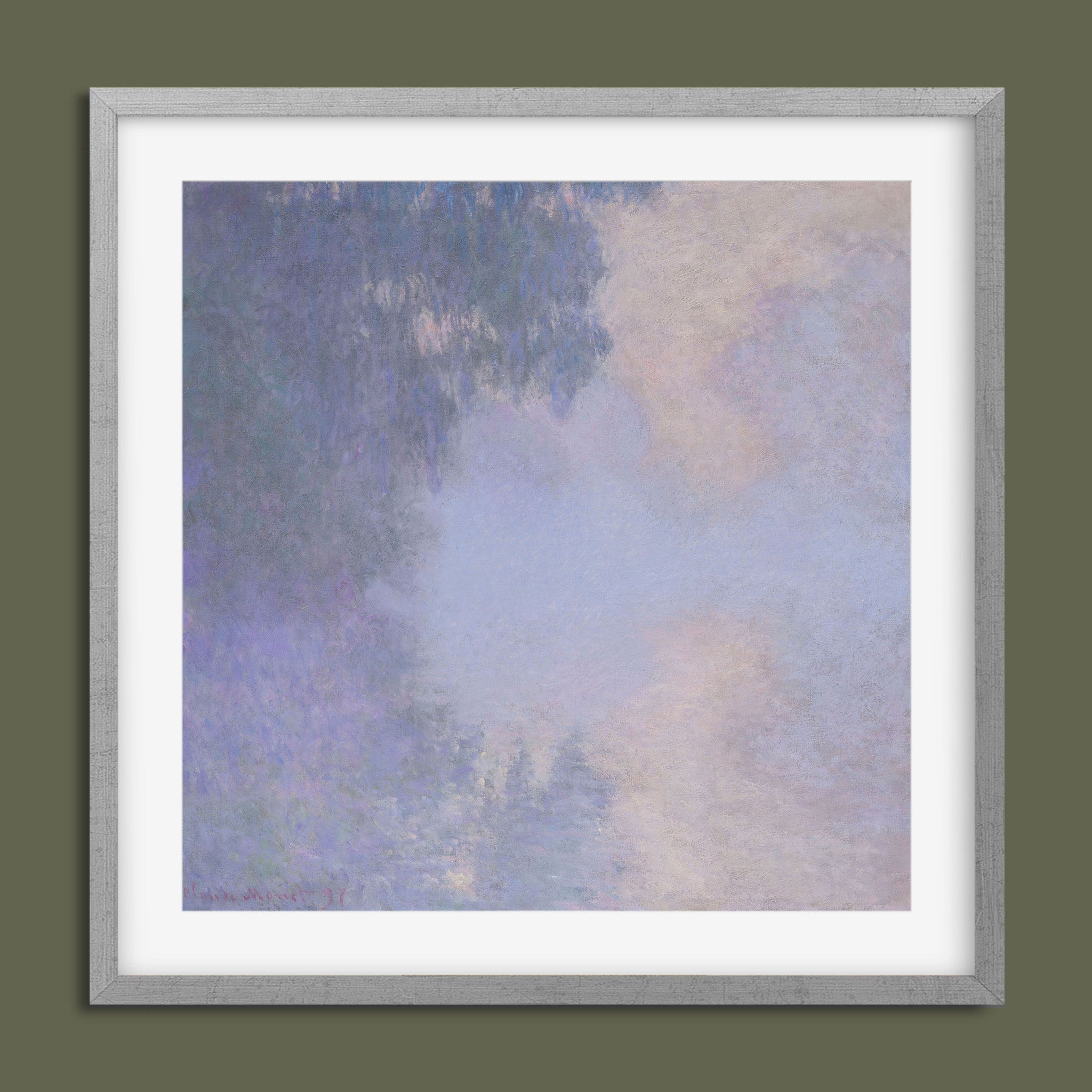Branch of the Seine near Giverny - Mist by Claude Monet - Vintage