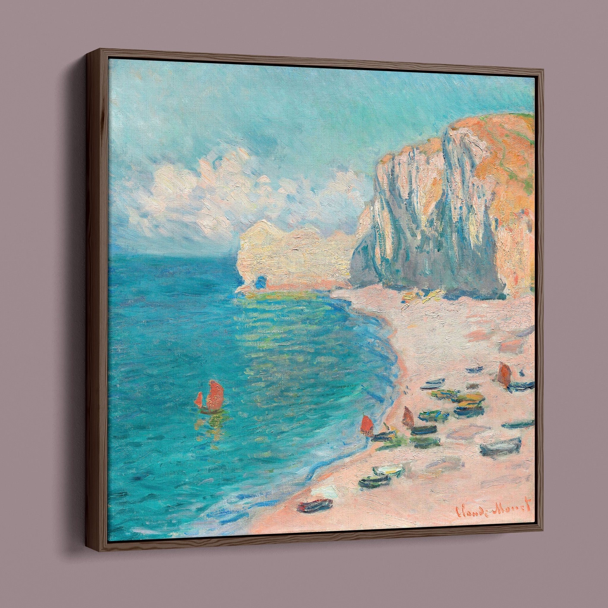 Étretat The Beach and the Falaise d’Amont, 1885 by Claude Monet