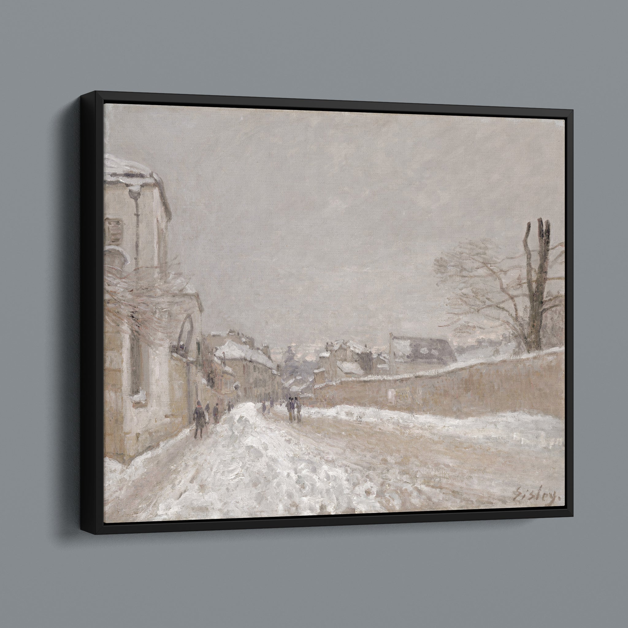 Rue Eugene Moussoir at Moret - Winter 1891 by Alfred Sisley British (Patina Edition)