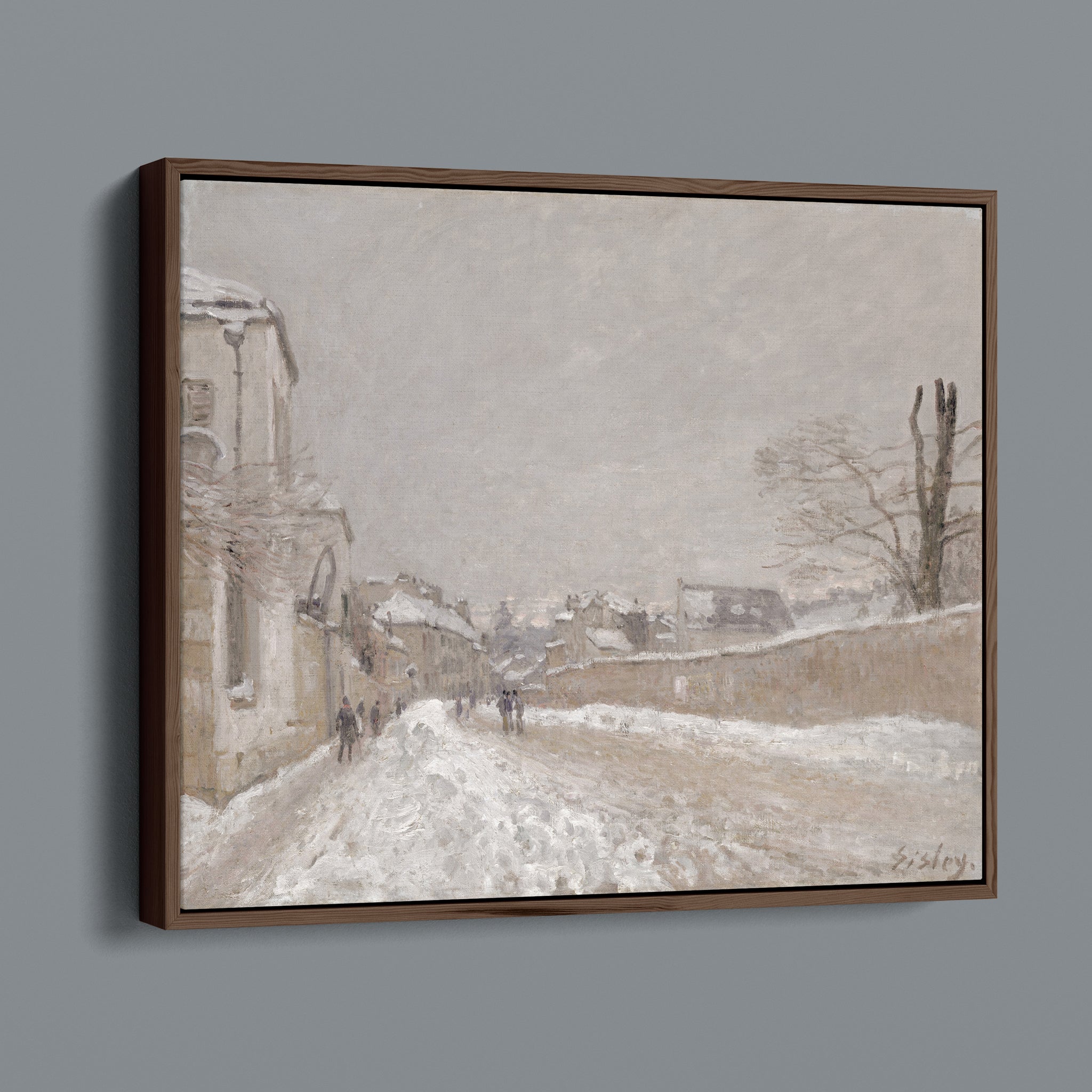 Rue Eugene Moussoir at Moret - Winter 1891 by Alfred Sisley British (Patina Edition)