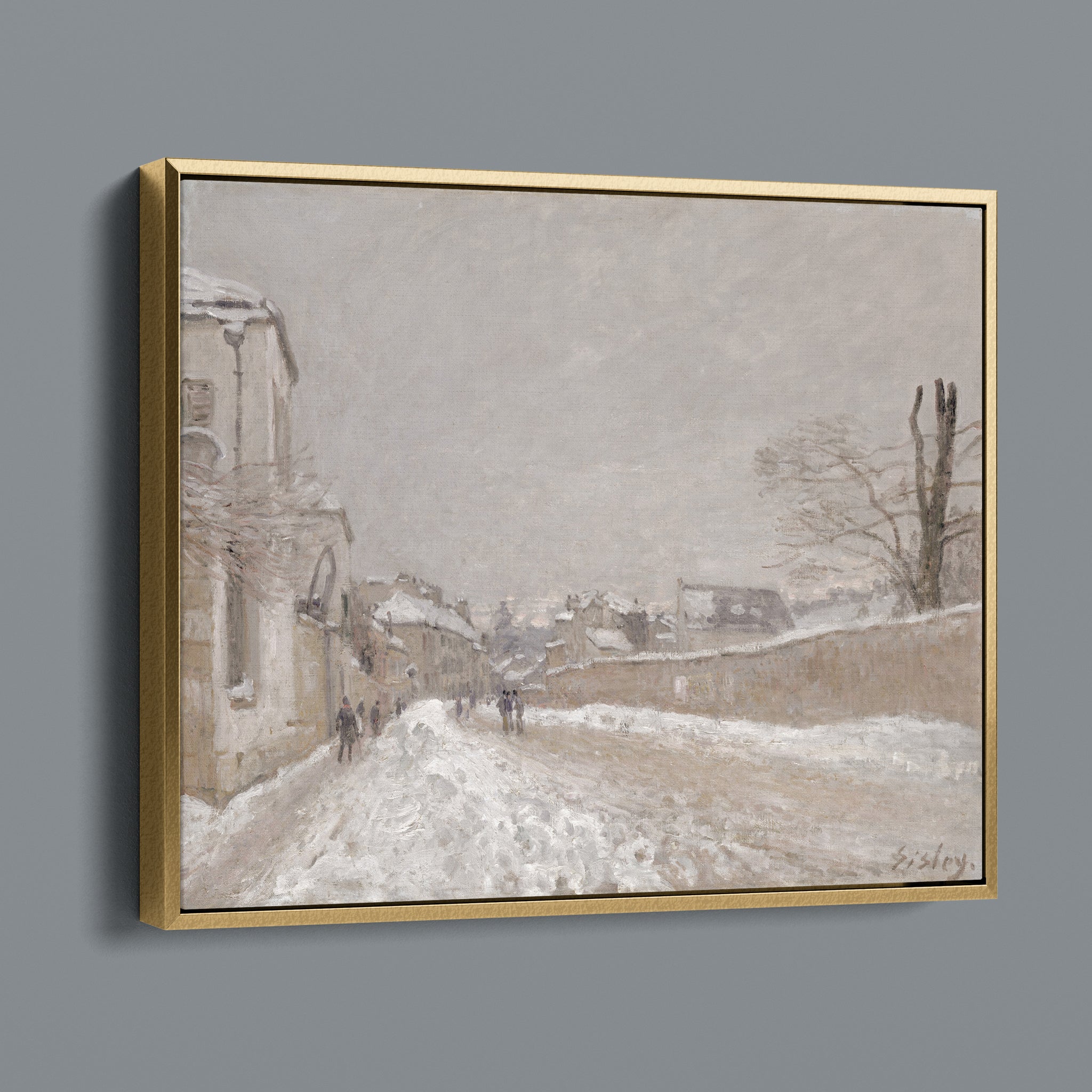 Rue Eugene Moussoir at Moret - Winter 1891 by Alfred Sisley British (Patina Edition)