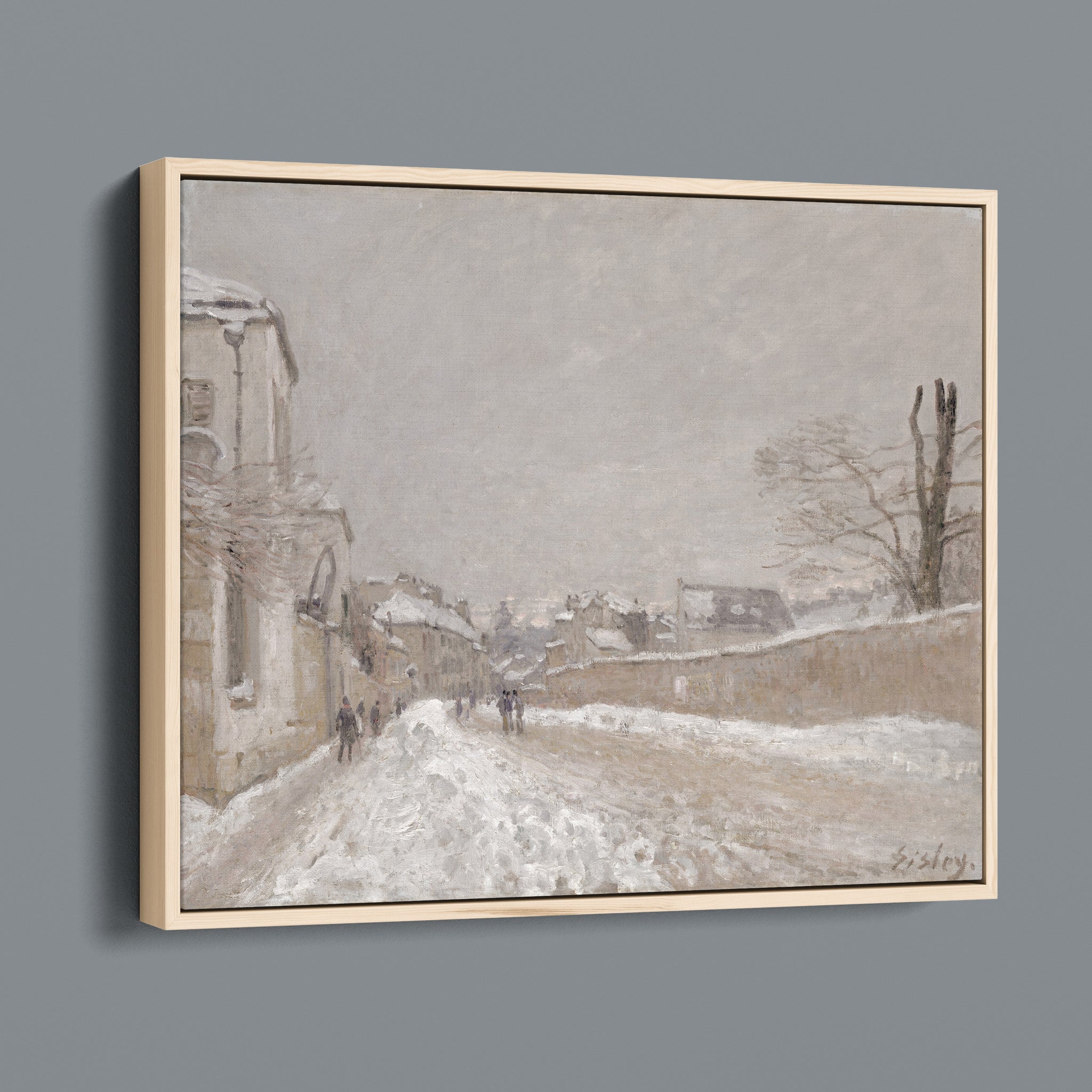 Rue Eugene Moussoir at Moret - Winter 1891 by Alfred Sisley British (Patina Edition)