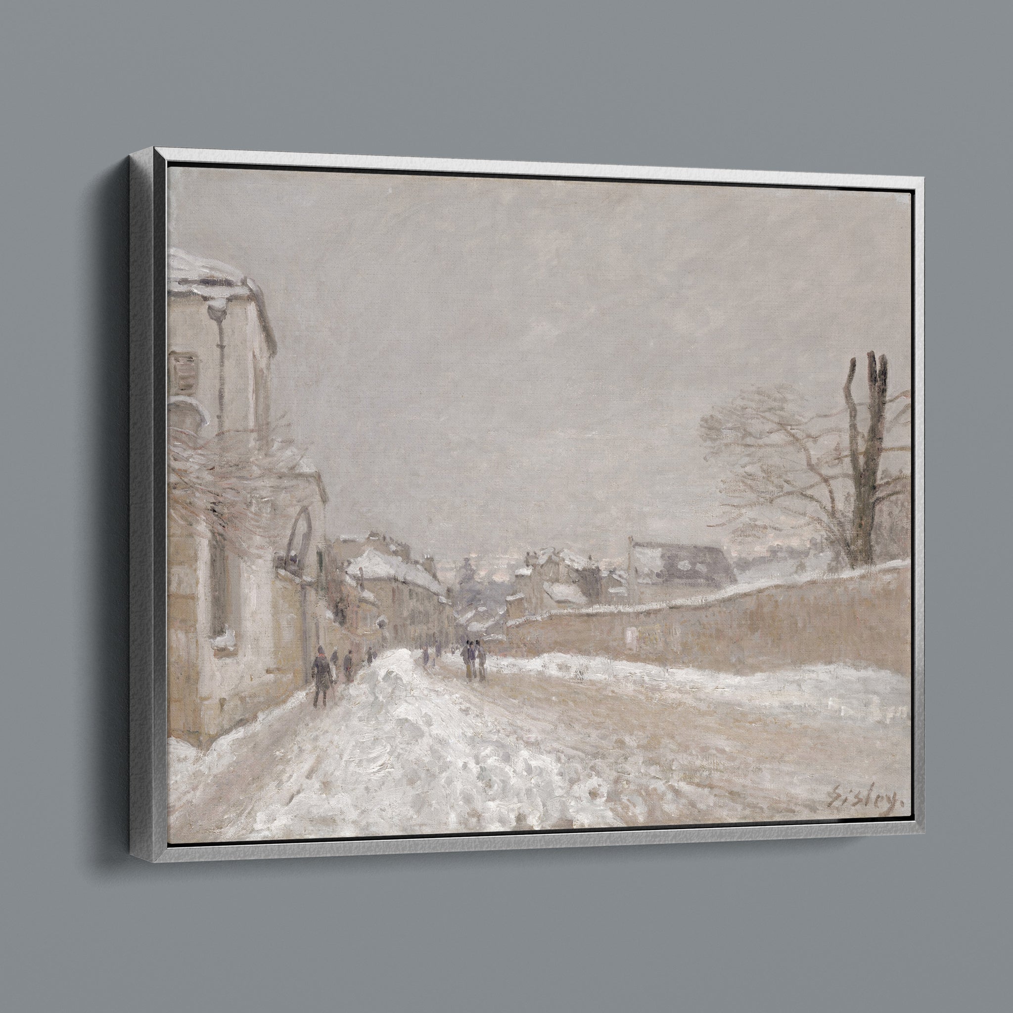 Rue Eugene Moussoir at Moret - Winter 1891 by Alfred Sisley British (Patina Edition)