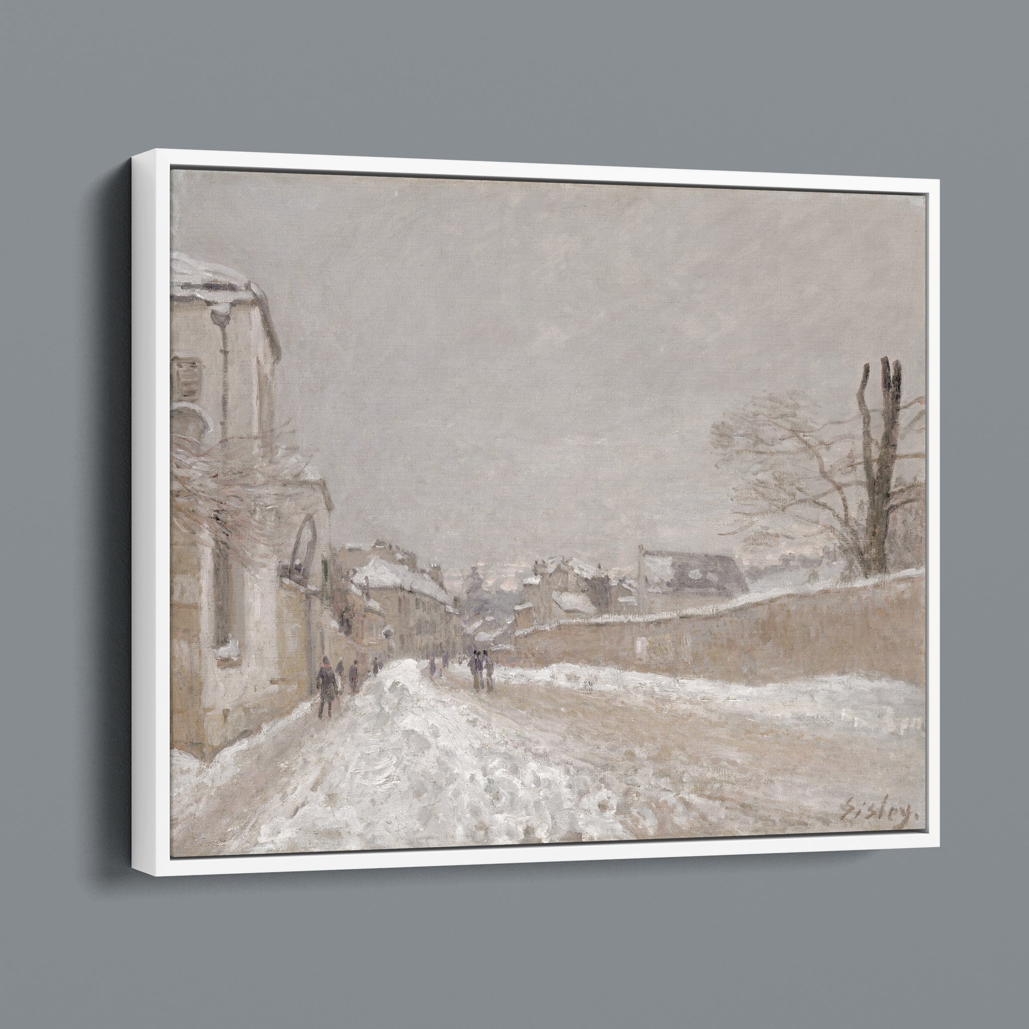 Rue Eugene Moussoir at Moret - Winter 1891 by Alfred Sisley British (Patina Edition)