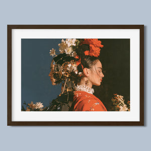 Two Natures framed fine art paper print in a dark walnut frame
