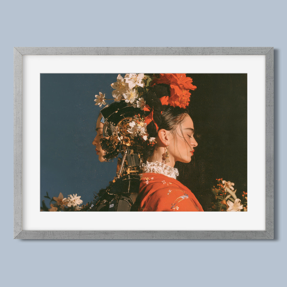 Two Natures framed fine art paper print in a silver frame