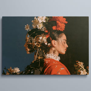 Two Natures stretched gallery-wrap canvas, angled view