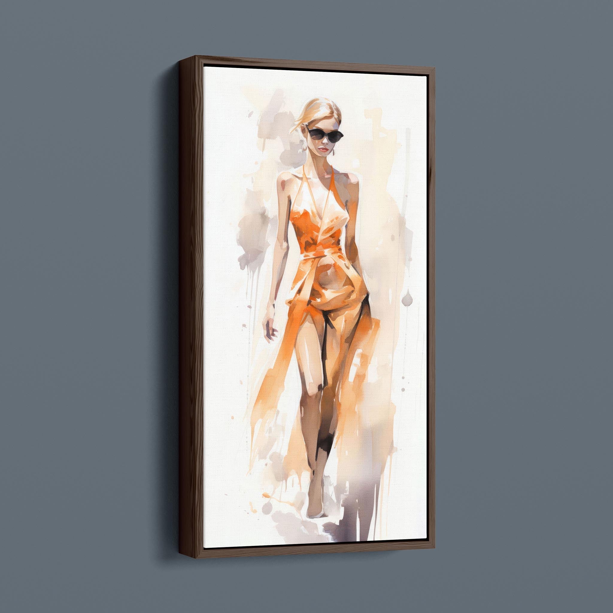 Watercolor Fashion Illustration - Orange