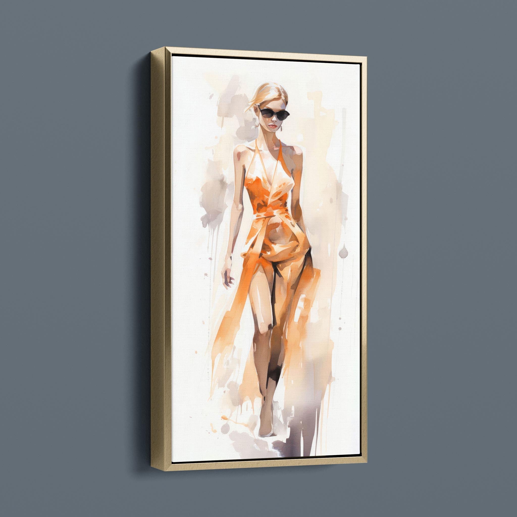 Watercolor Fashion Illustration - Orange