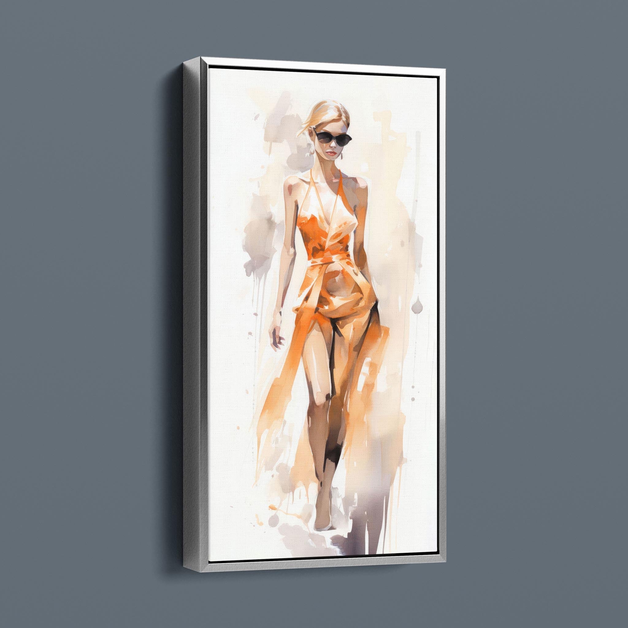 Watercolor Fashion Illustration - Orange