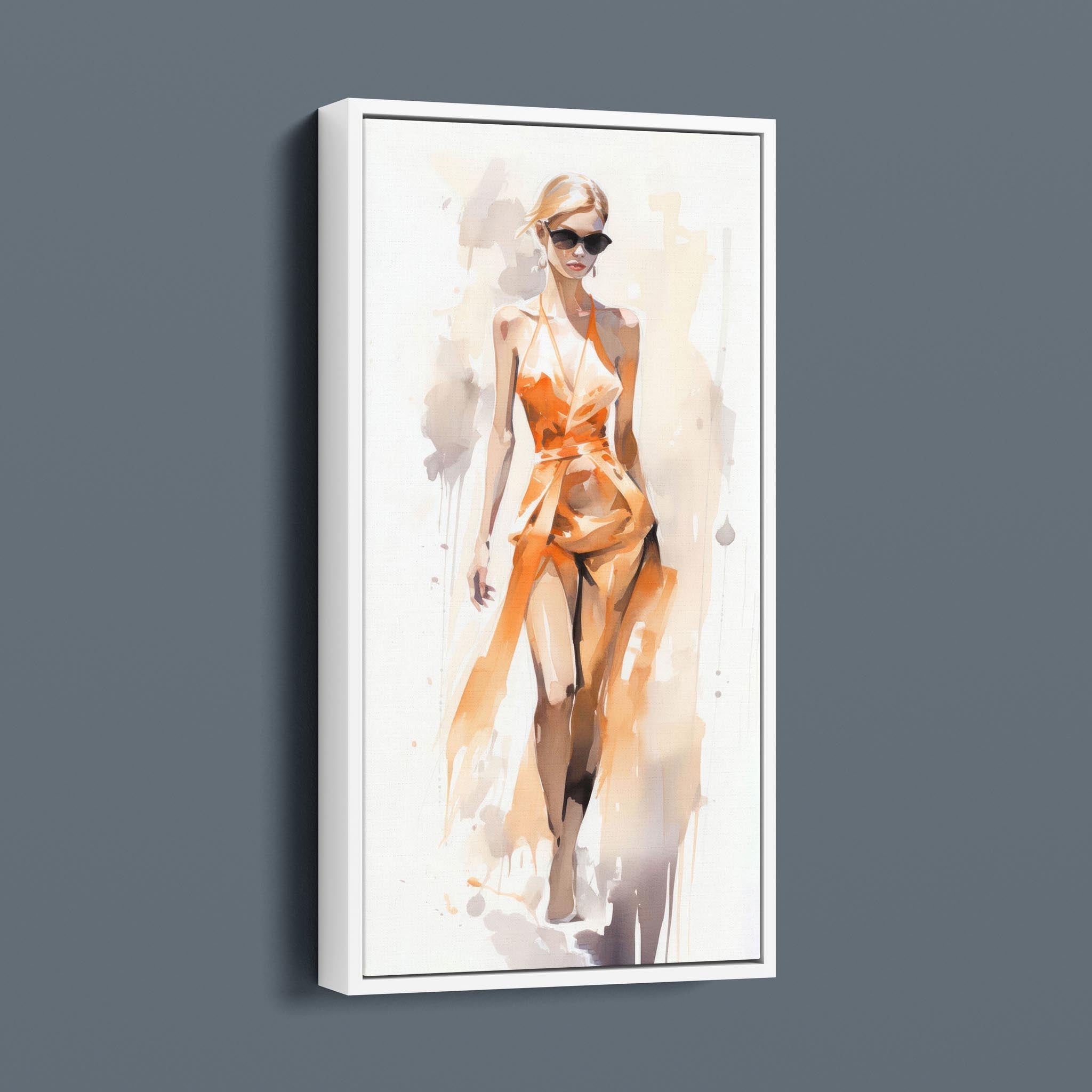 Watercolor Fashion Illustration - Orange