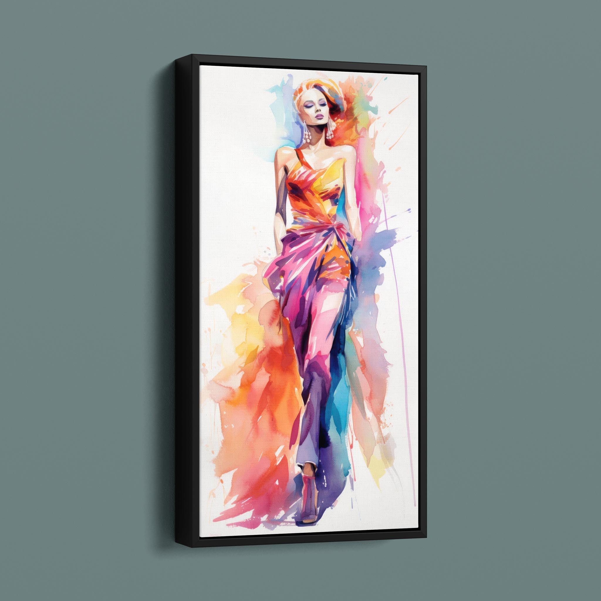 Watercolor Fashion Illustration - Bold Colorful