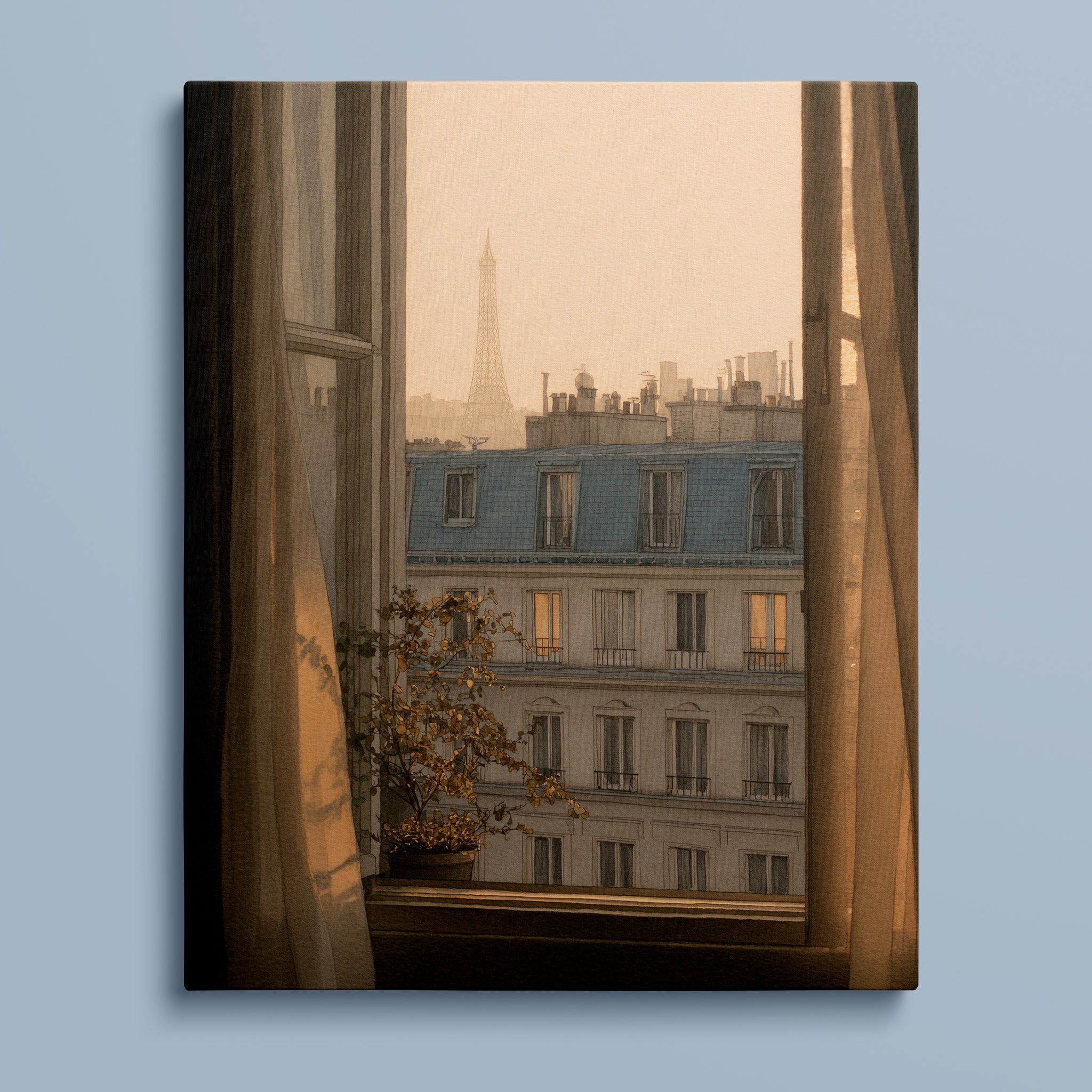 Paris at Dusk - Watercolor