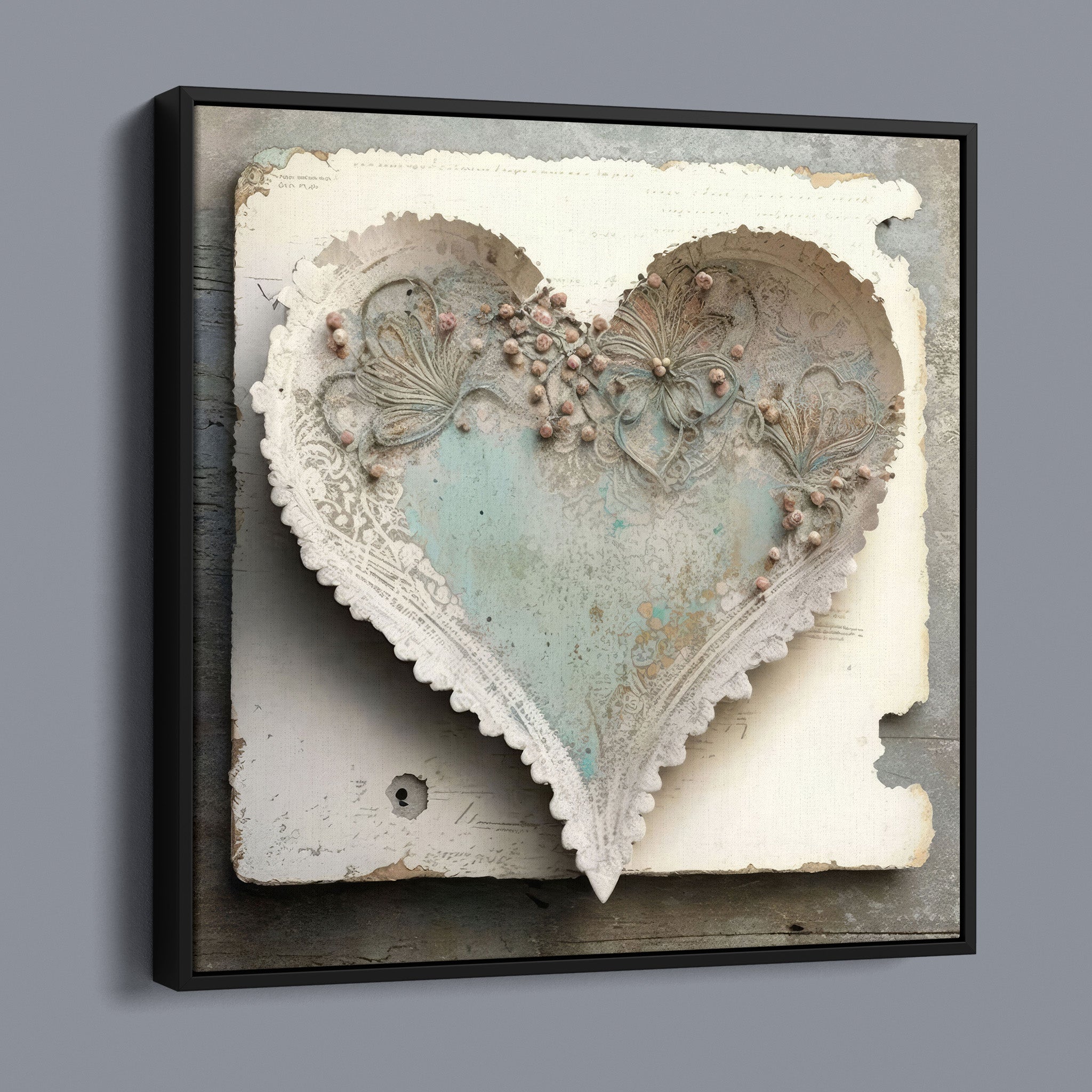 Soft Distressed Encaustic heart